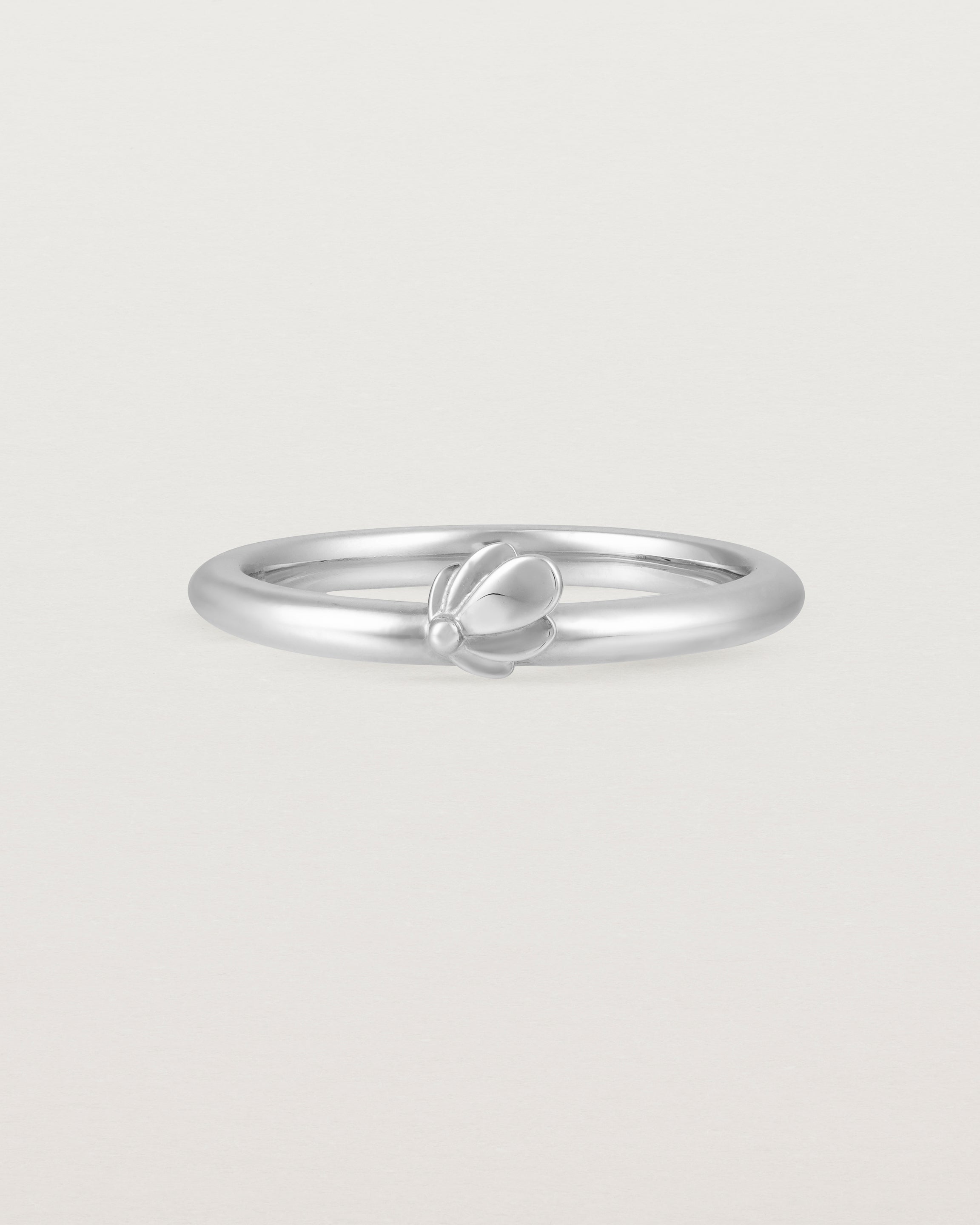Front view of the Aeris Stacking Ring in Sterling Silver.