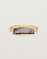 Front view of Fine Agate Cuff Ring in yellow gold