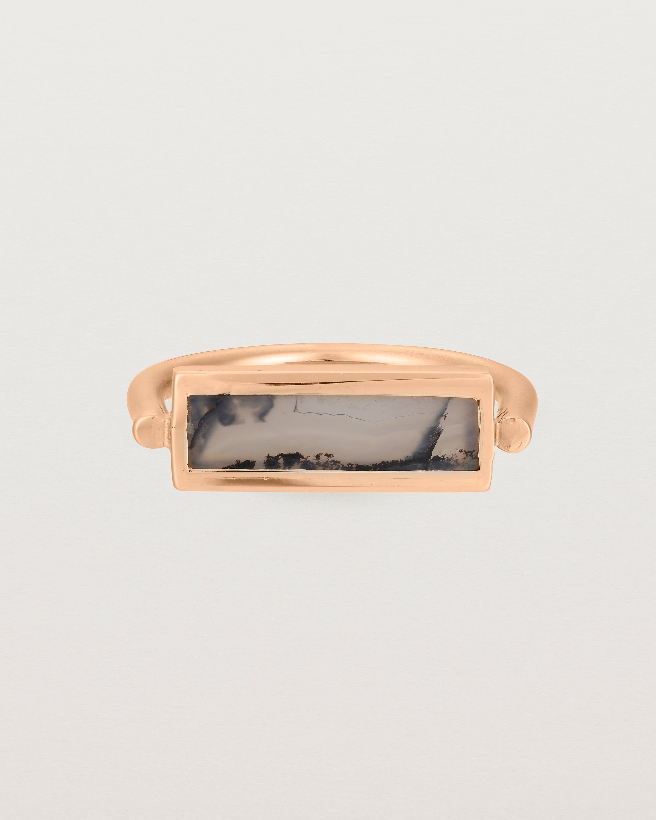 Front image of Fine Agate Cuff Ring in rose gold