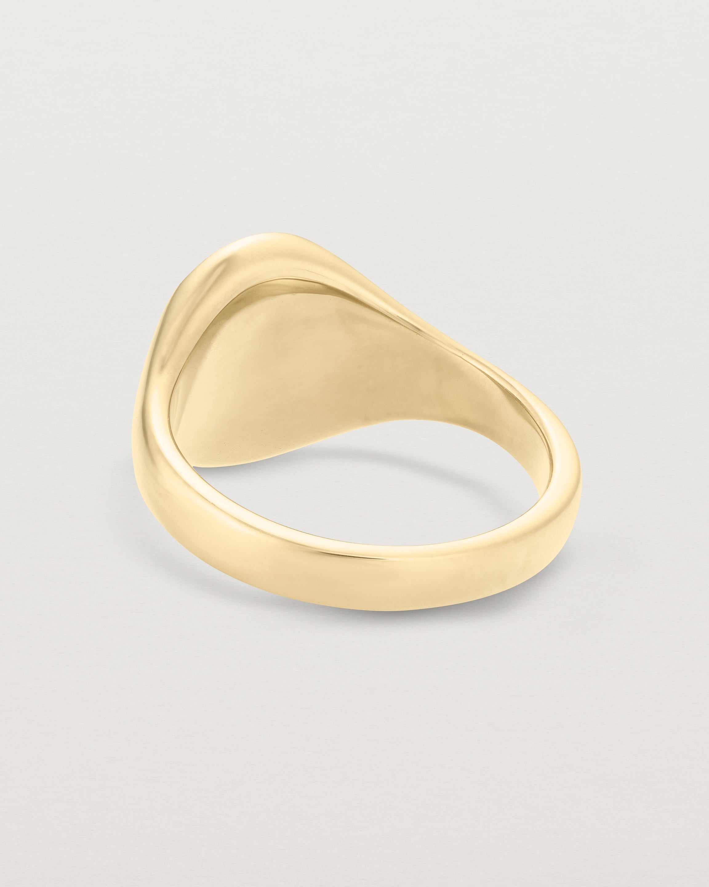 Back view of the Arden Signet Ring | Millgrain in yellow gold.