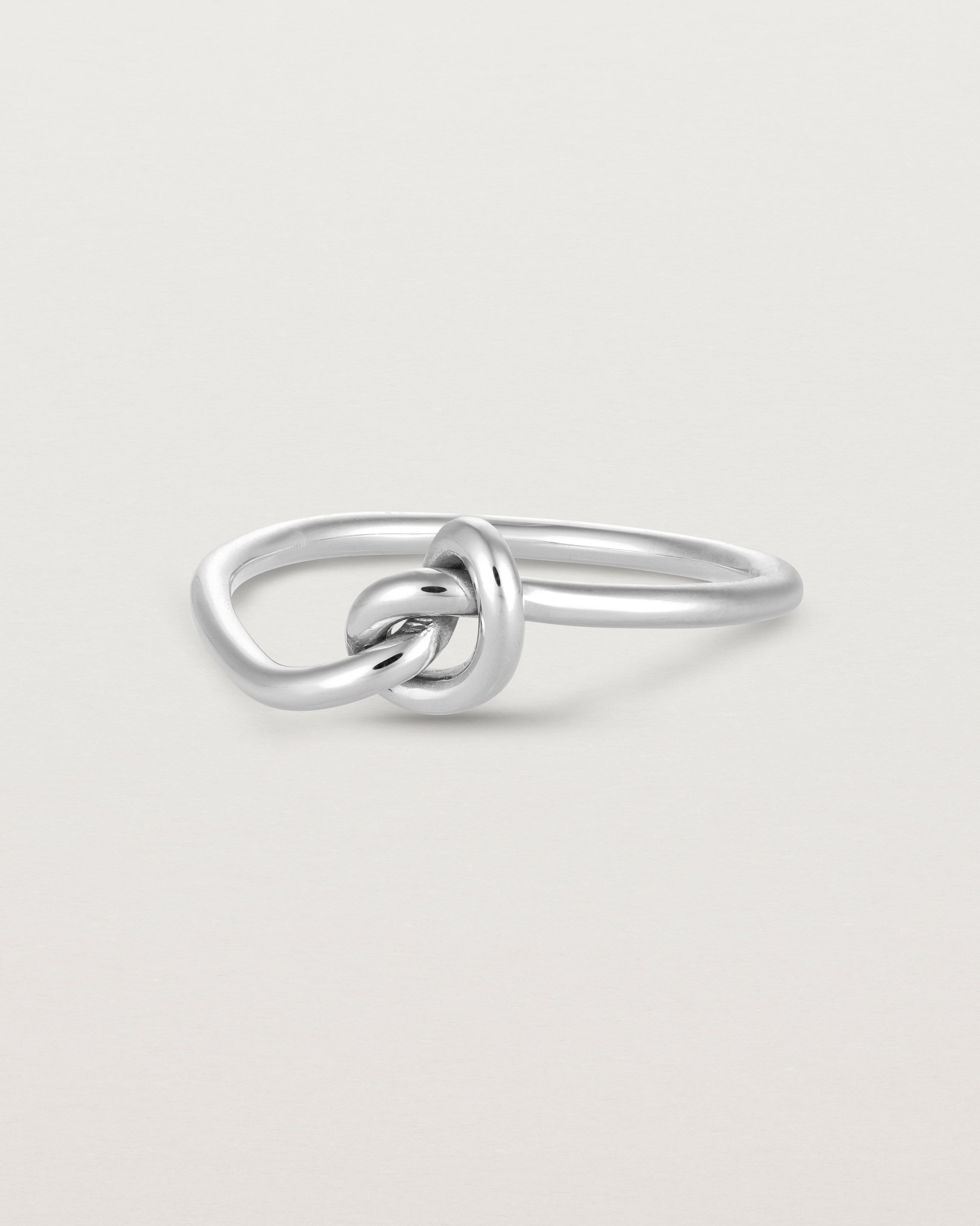 Front view of the Cara Ring in sterling silver.