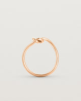 Standing view of the Cara Ring in rose gold.