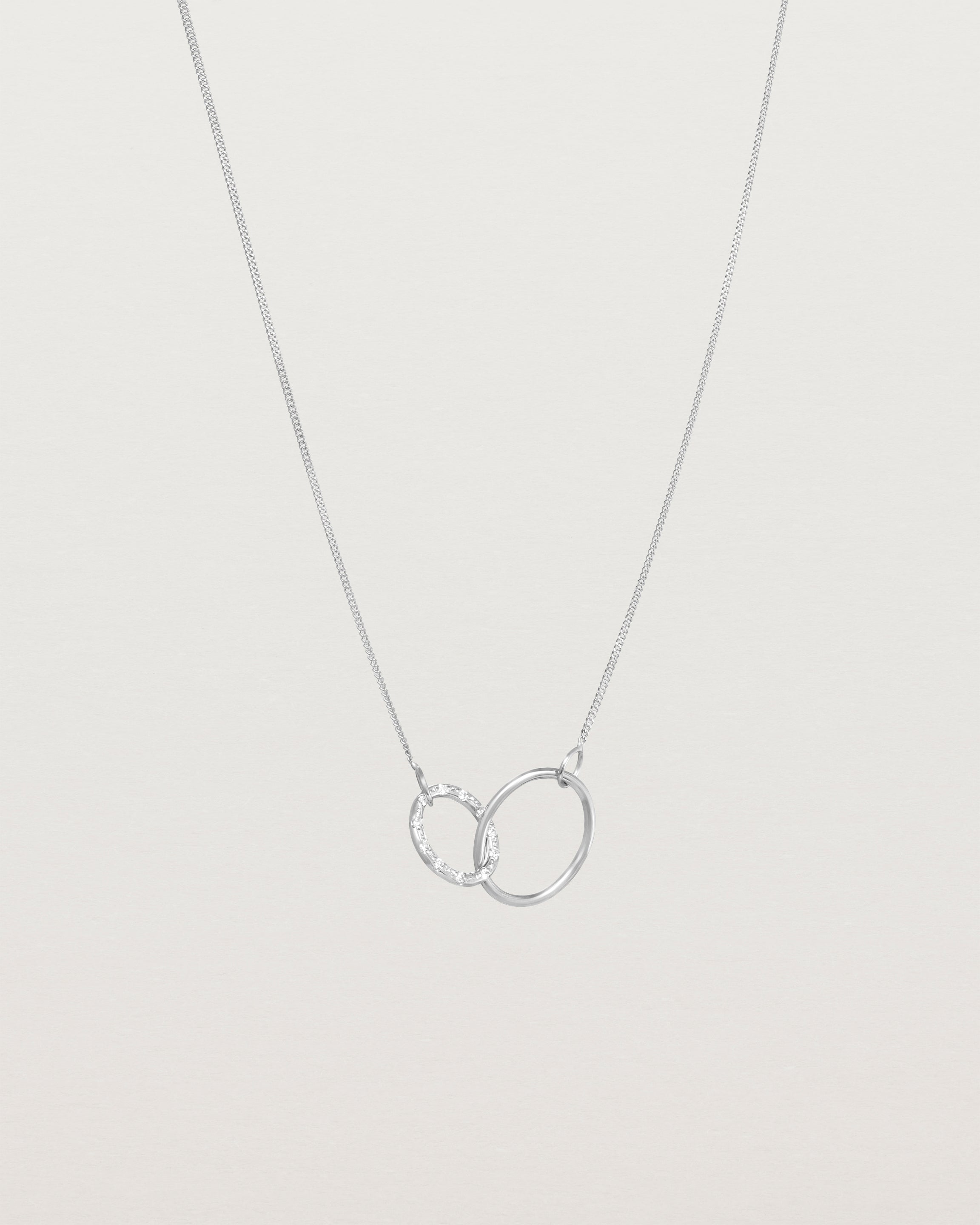 Front view of the Cascade Loop Through Oval Necklace | Diamonds | White Gold