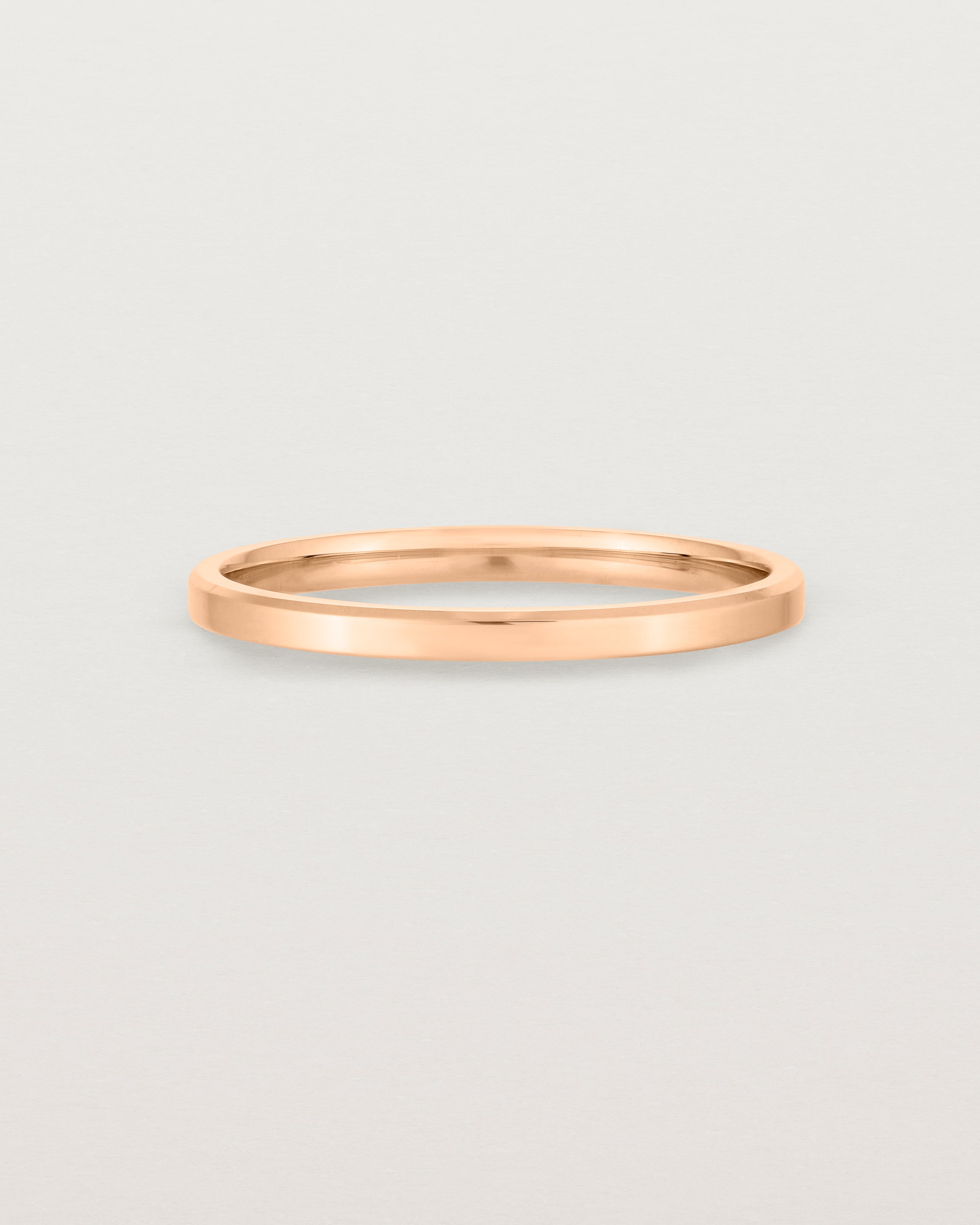 2mm Rose Gold Wedding Band with a Chamfered Edge
