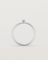 Standing view of the Danaë Stacking Ring | Sapphire in white gold.