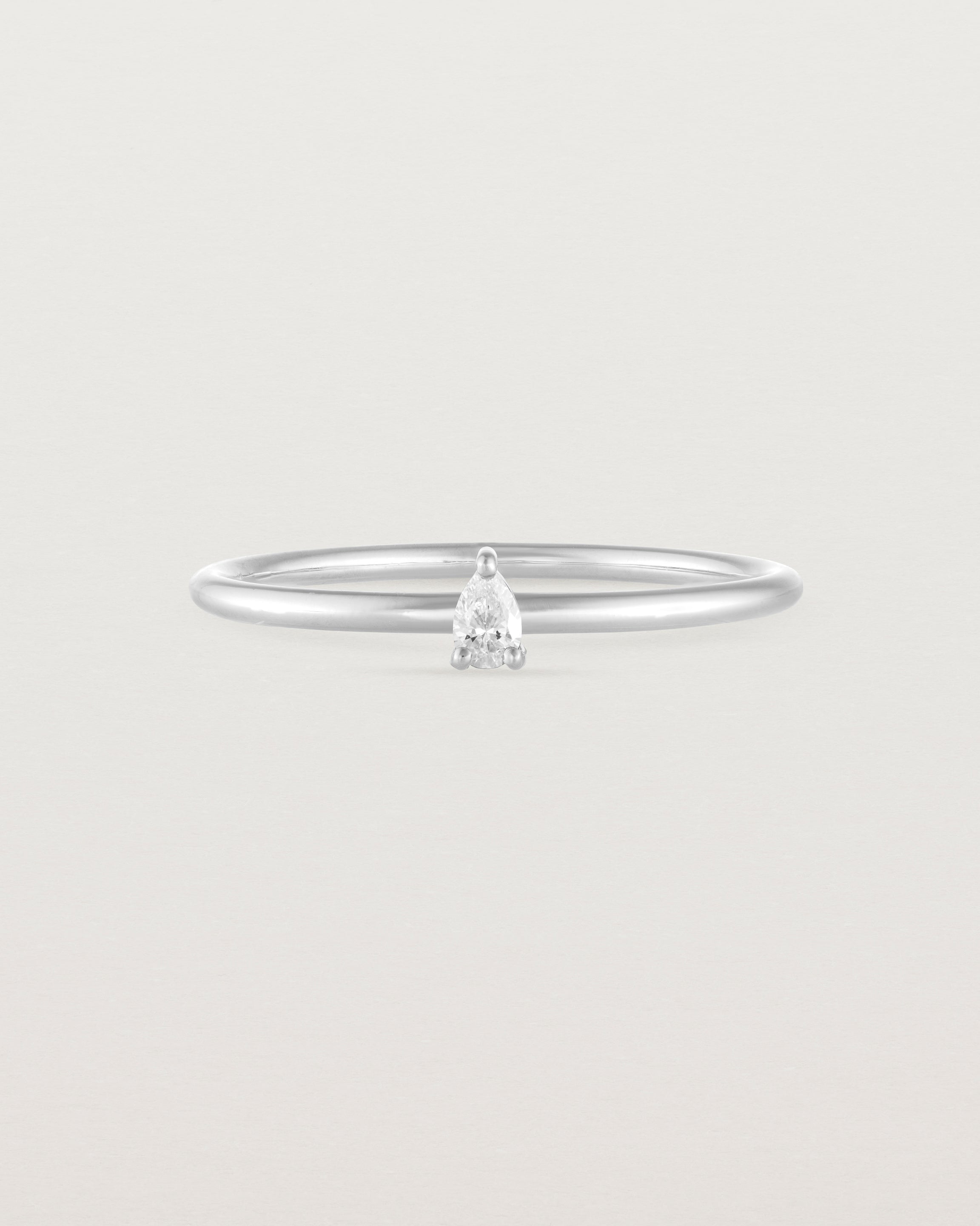 Front view of the Danaë Stacking Ring | Diamond in white gold.