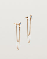 A pair of the Danaë Loop Studs | Sapphire & Diamond | Rose Gold.