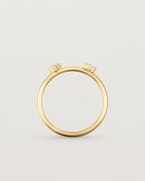 Standing view of the Della Cluster Ring | Diamonds | Yellow Gold.