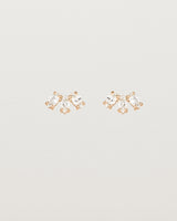 Front view of the Sun Studs | Diamonds in rose gold.