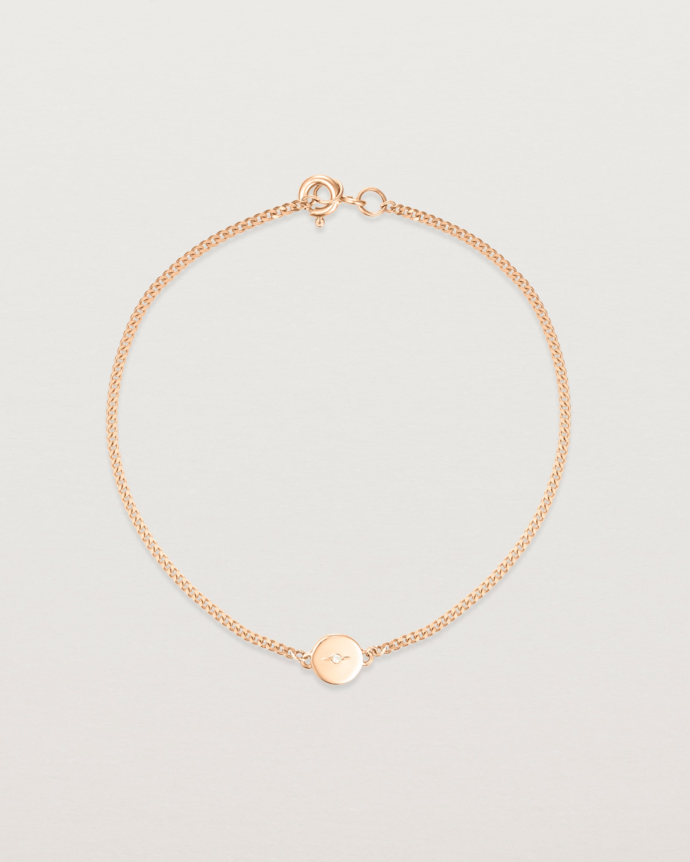 Top view of the Eily Bracelet | Birthstone in rose gold.