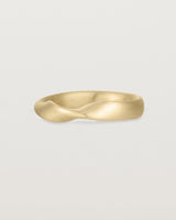Angled view of the Ellipse / Shift Ring in Yellow Gold.