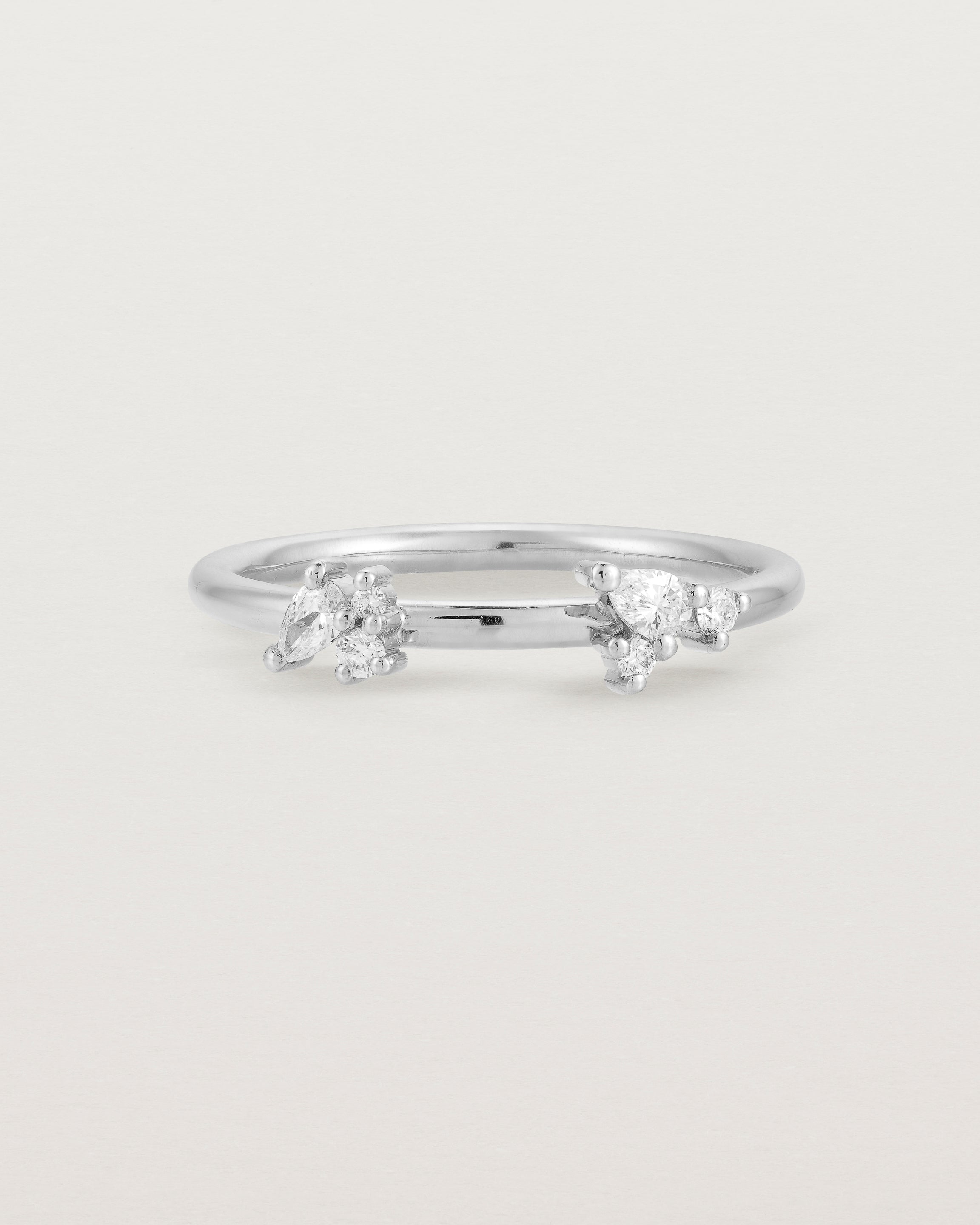 Front view of the Etta Cluster Ring | Diamonds in White Gold.