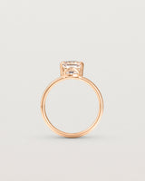 Standing view of the Fei Ring | Morganite rose gold.