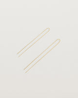 Side view of the eve threader earrings in yellow gold