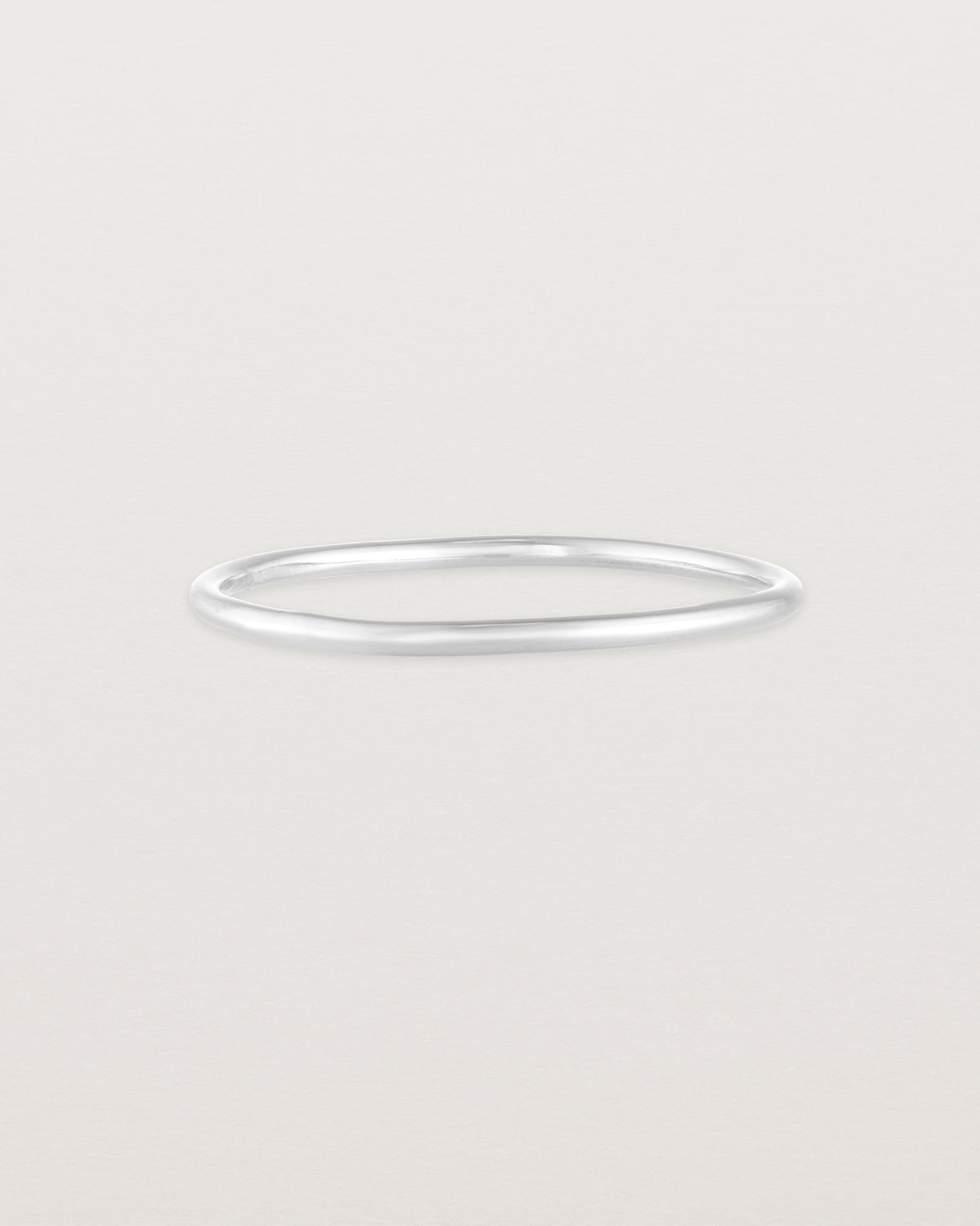 Front view of the Fine Stacking Ring in white gold.