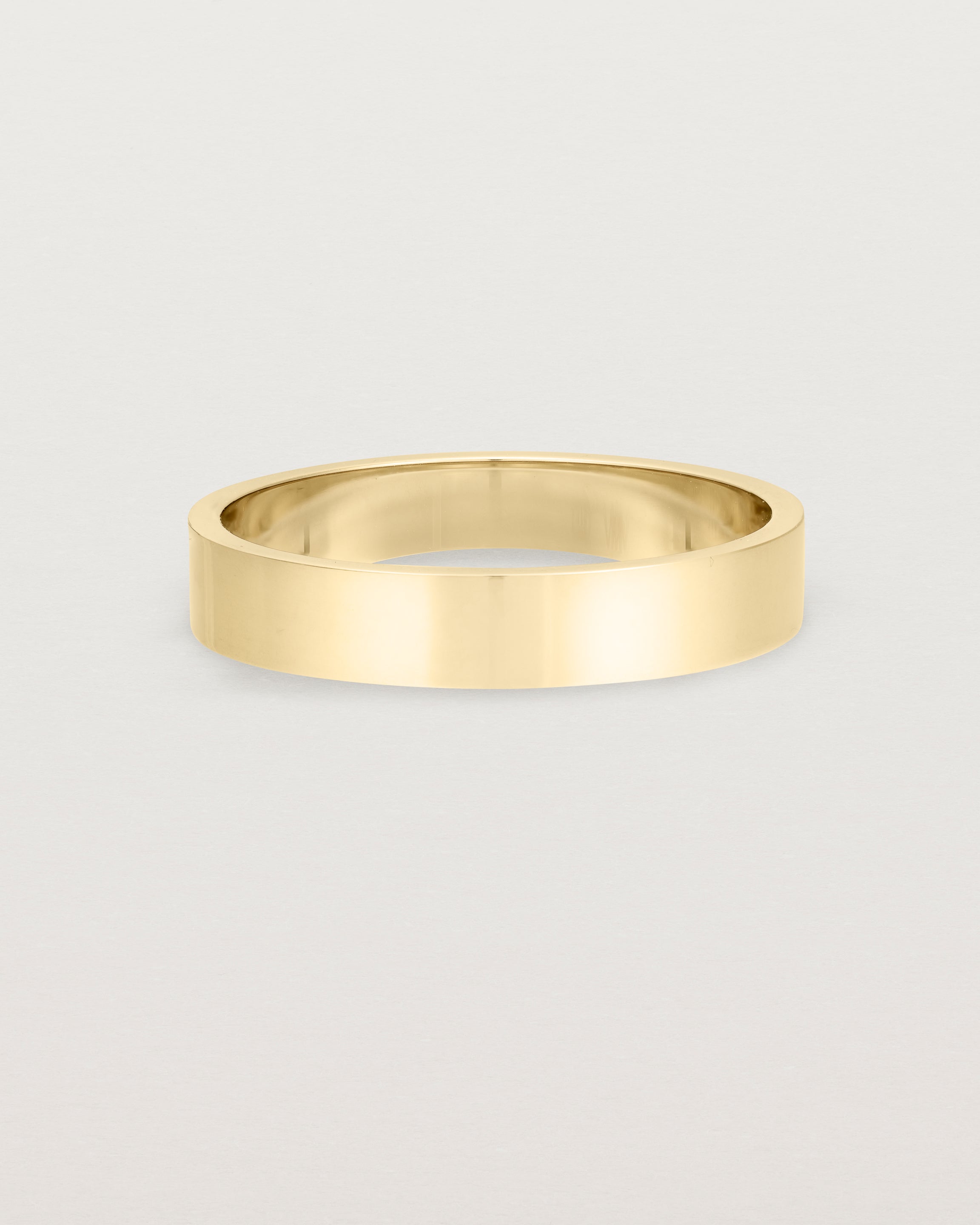 Flat Wedding Ring 4mm Yellow Gold Natalie Marie Jewellery