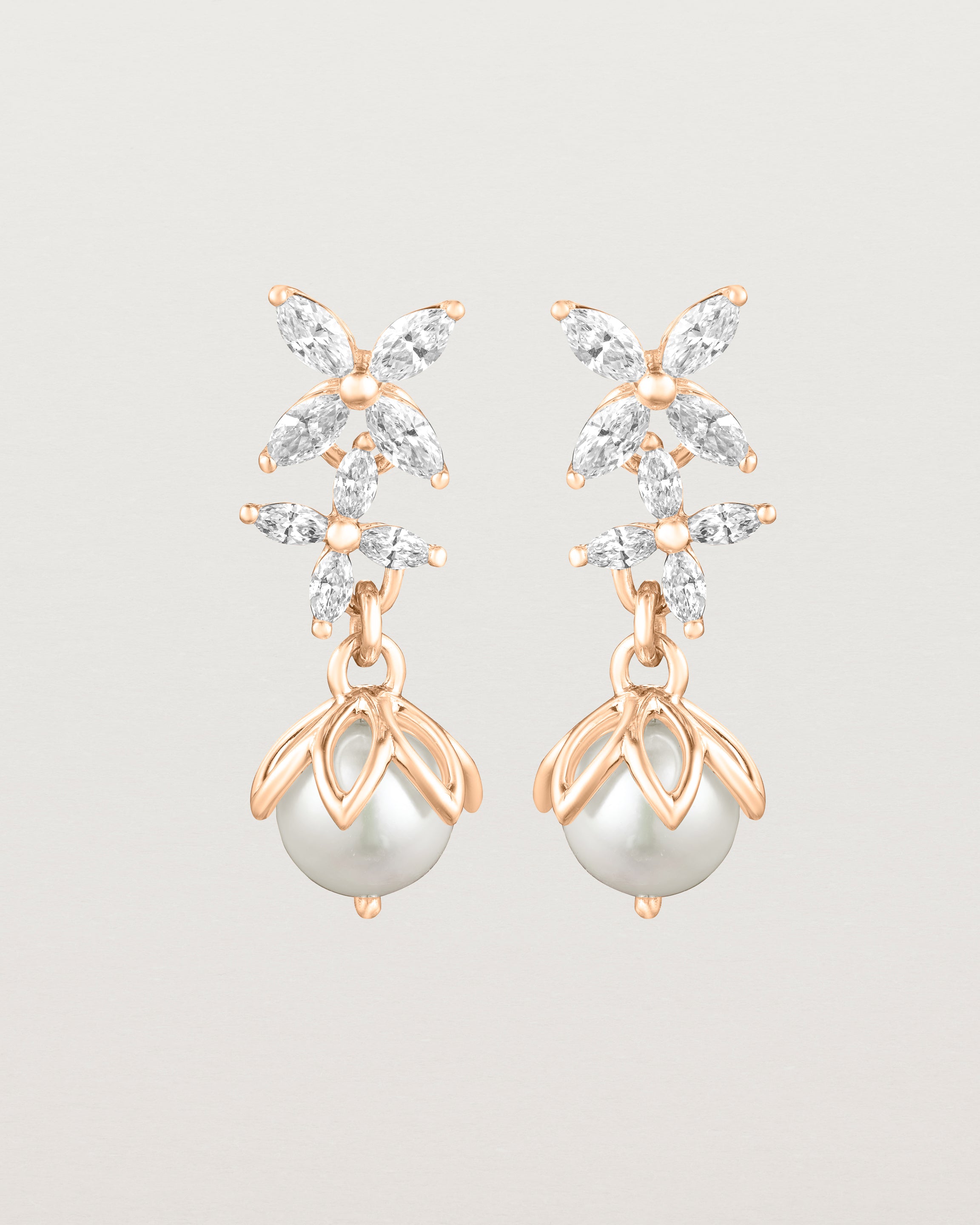 Fleur Earrings | Pearl & Laboratory Grown Diamond