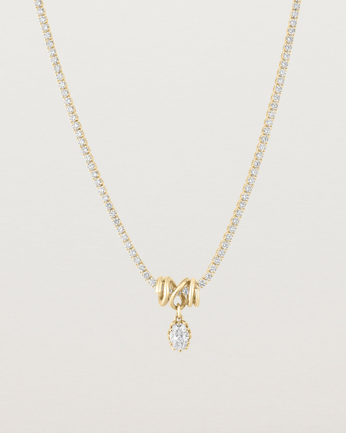 Leora x Fold x Eirene Charm Necklace | Oval Laboratory Grown Diamonds