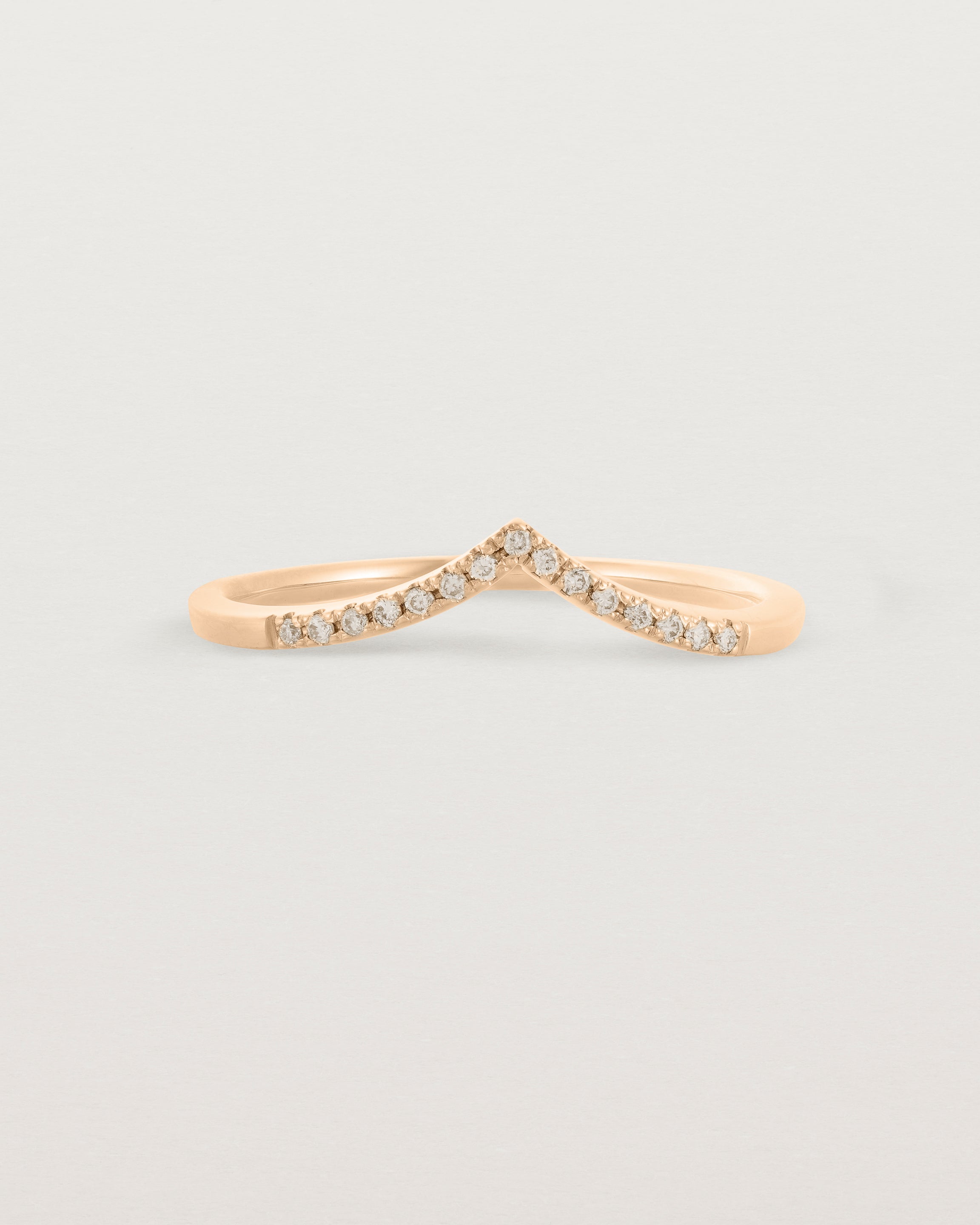 Front view of the Gentle Point Ring | Champagne Diamond in Rose Gold.