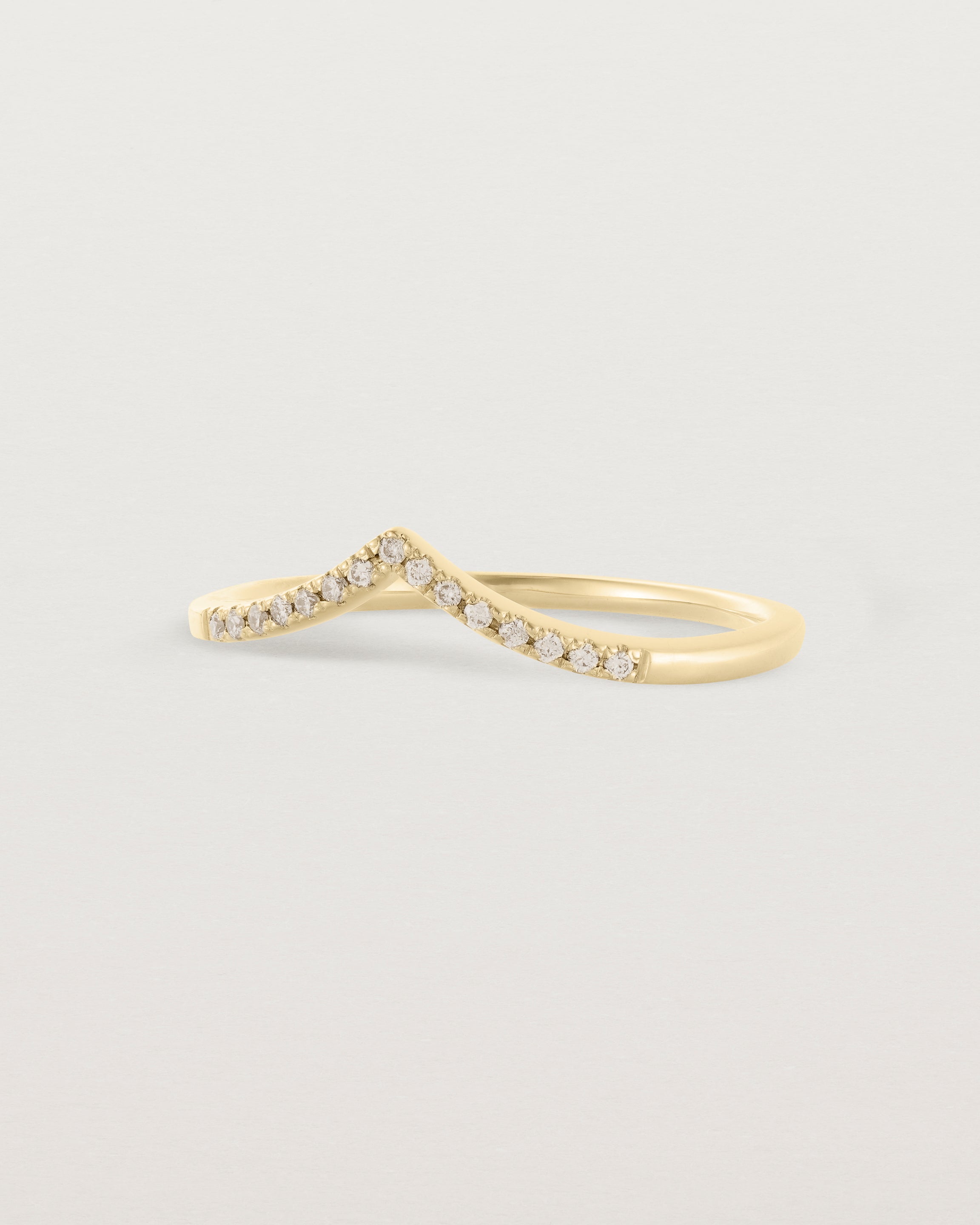Angled view of the Gentle Point Ring | Champagne Diamond in Yellow Gold.