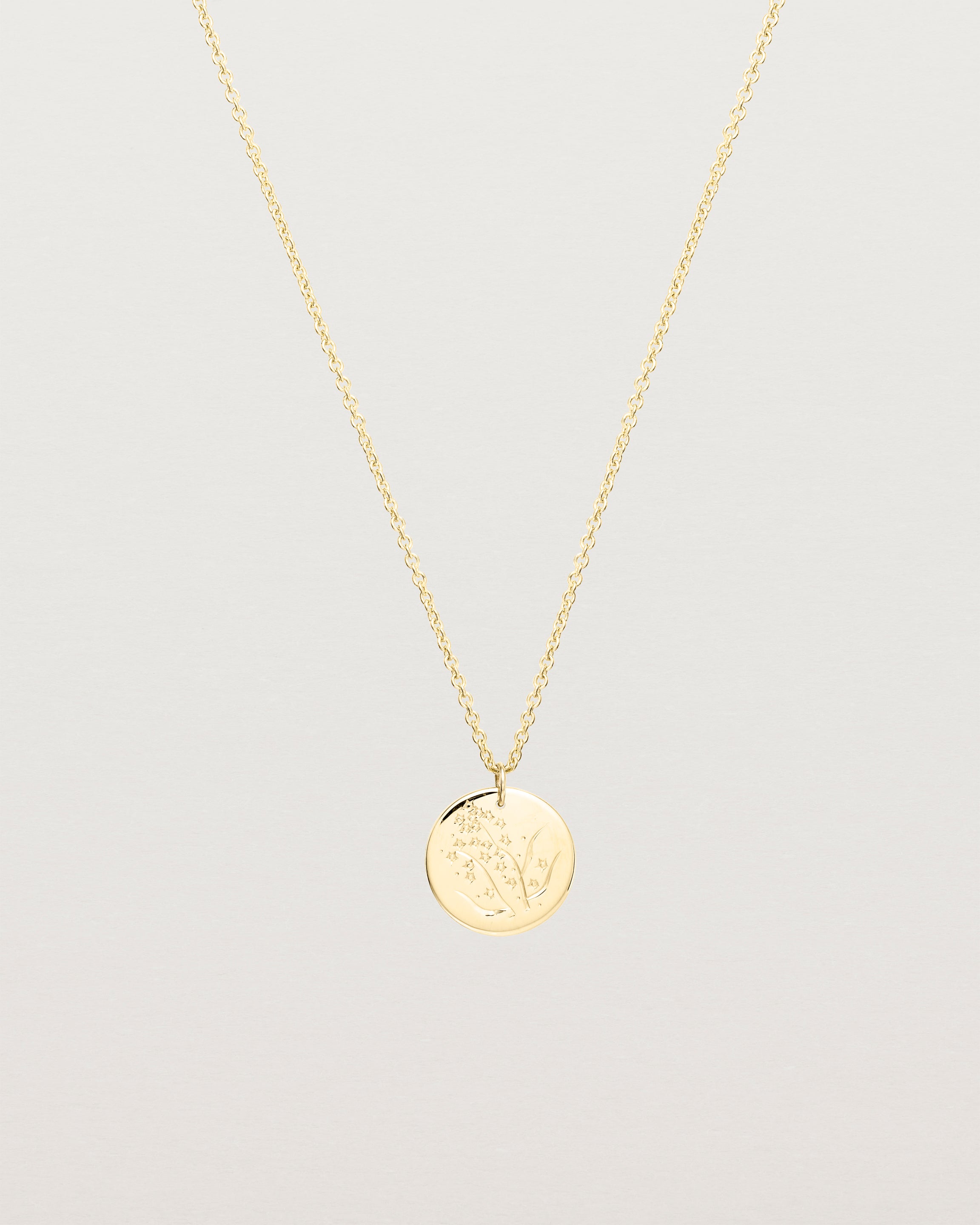Full view of the Golden Wattle Necklace | Yellow Gold.