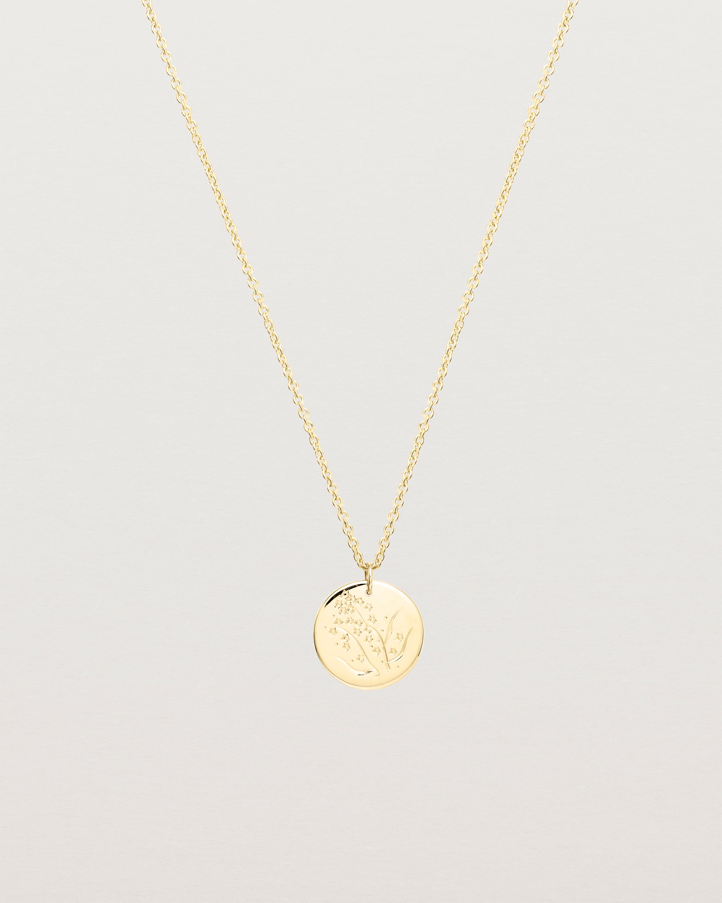 Full view of the Golden Wattle Necklace | Yellow Gold.