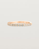 Angled view of the Demi Grace Ring | Champagne Diamonds in rose gold.