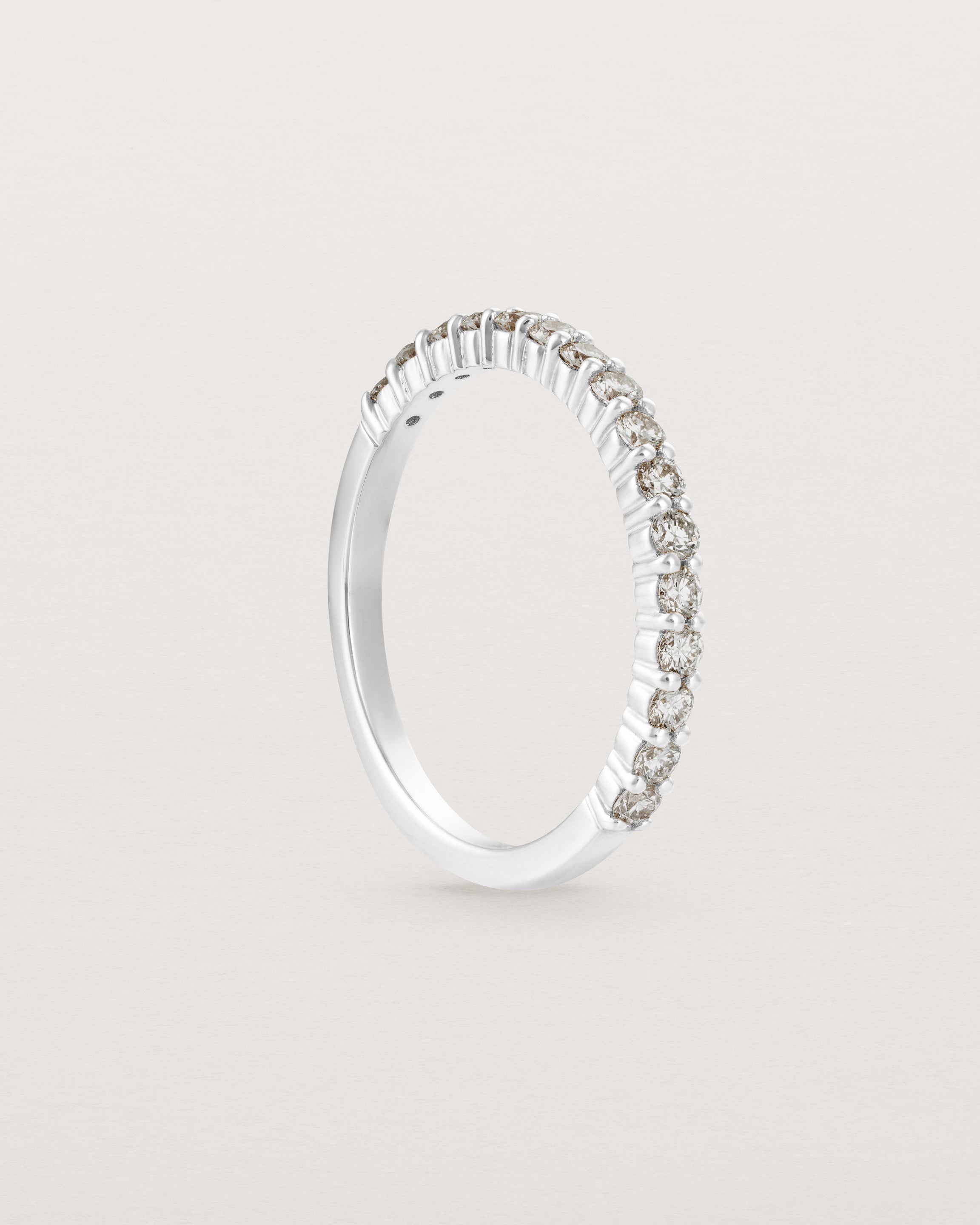 Standing view of the Demi Grace Ring | Champagne Diamonds in white gold.