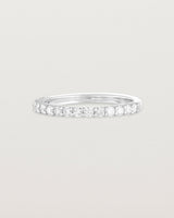 Front view of the Demi Grace Ring | White Diamonds in white gold.