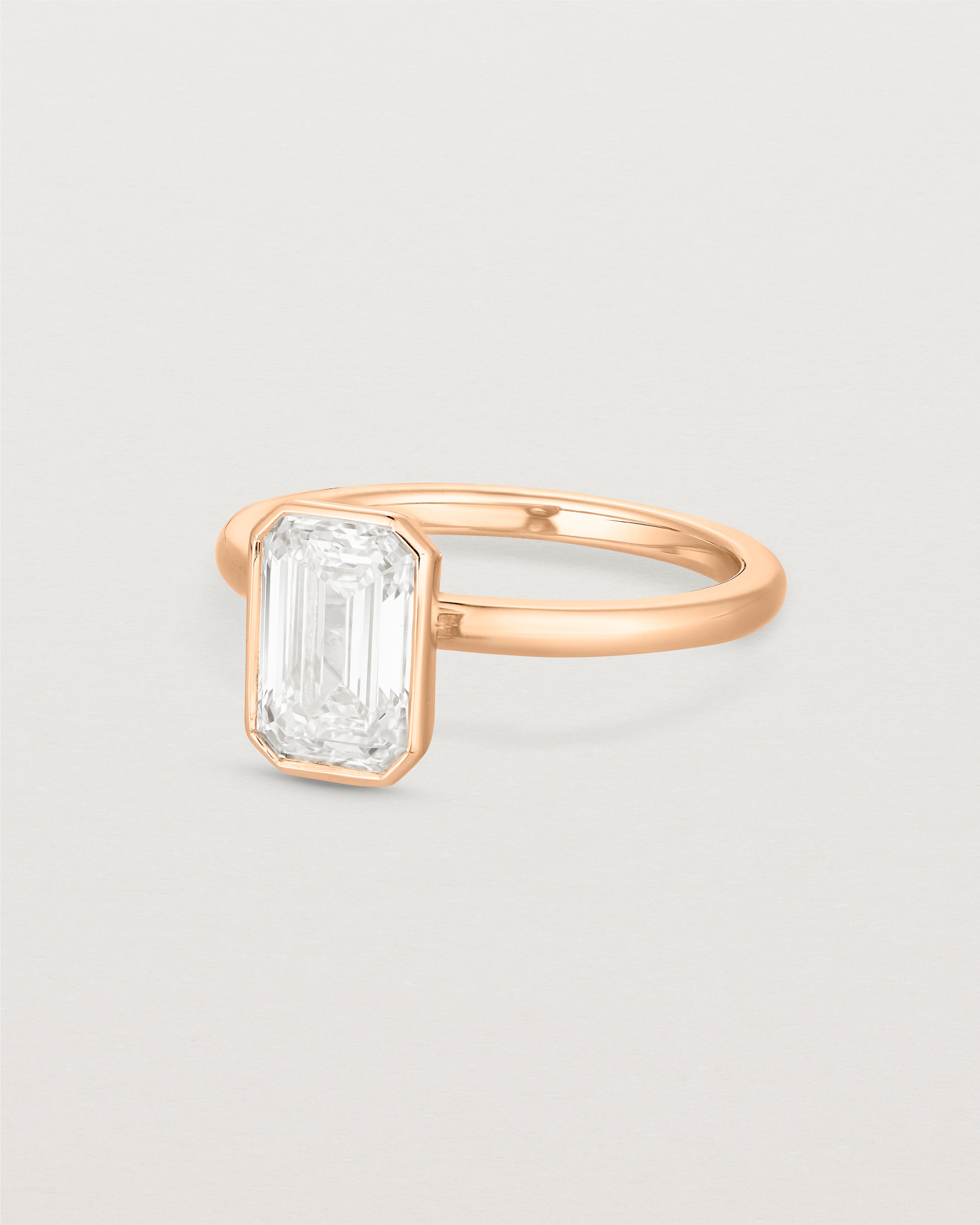 Emerald Cut Bezel Solitaire | Laboratory Grown Diamond