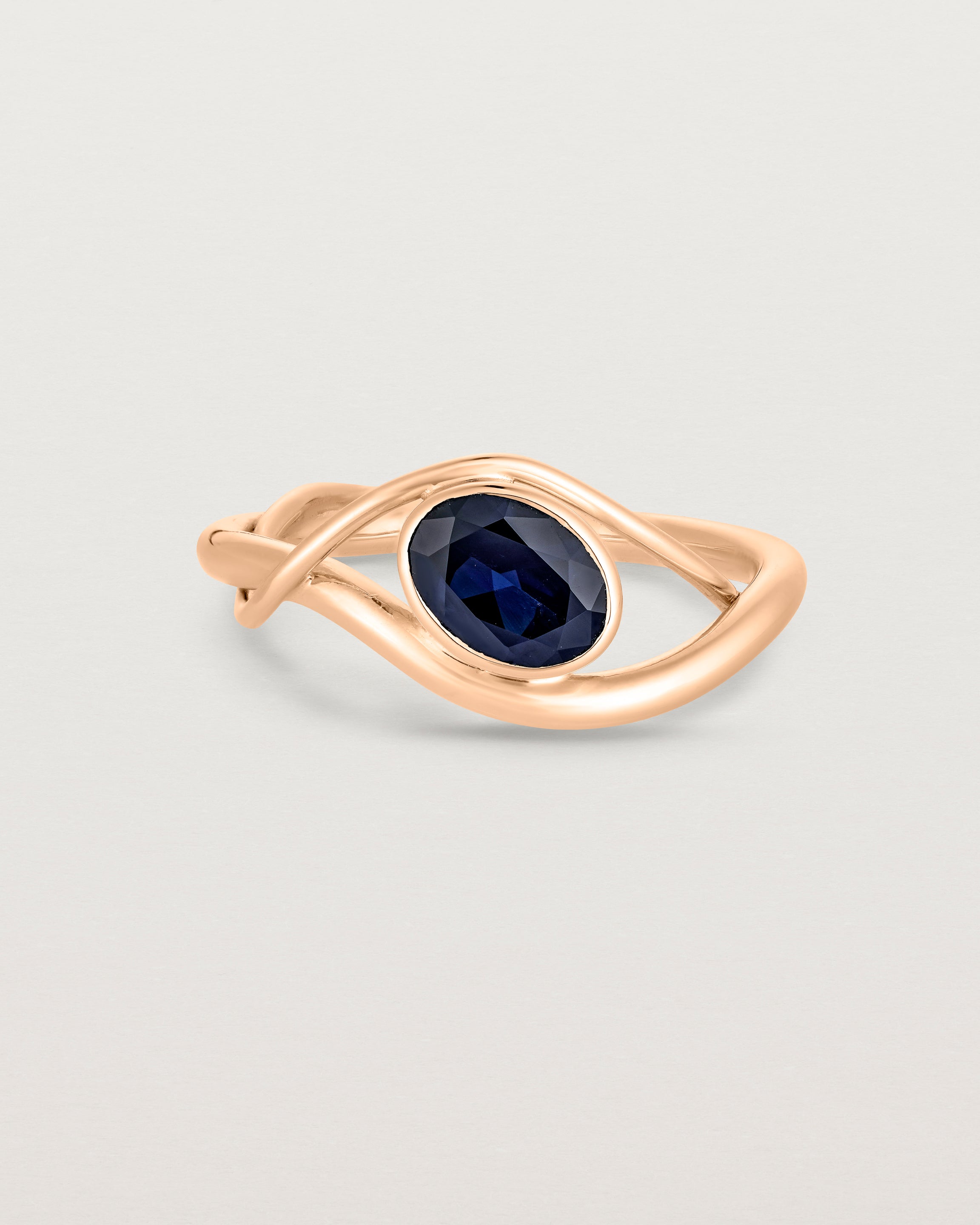 Isha Oval Ring Australian Sapphire Rose Gold Natalie Marie