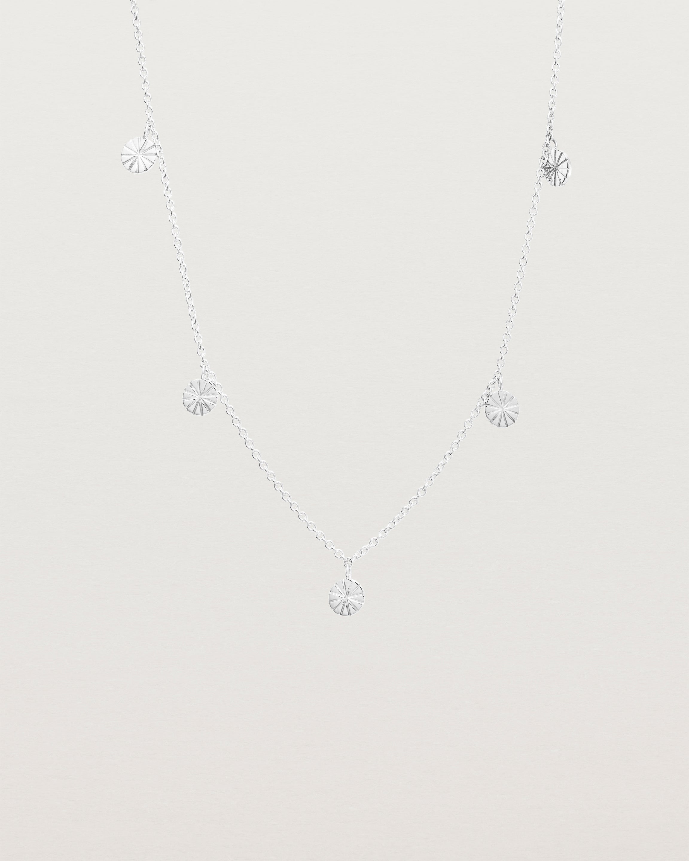 Front view of the Jia Charm Necklace | Sterling Silver.