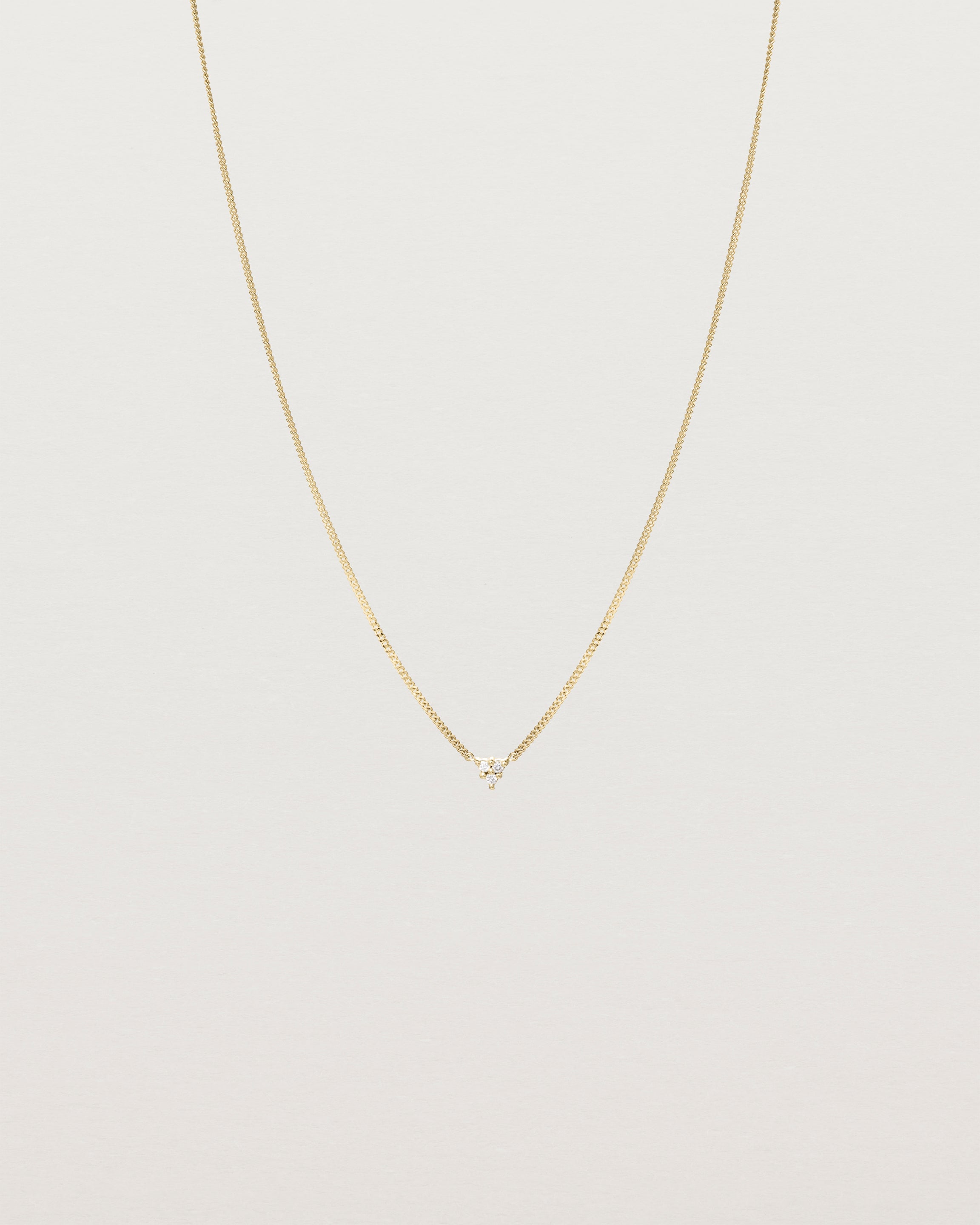 Front view of the Kalani Necklace | Diamonds in yellow gold.