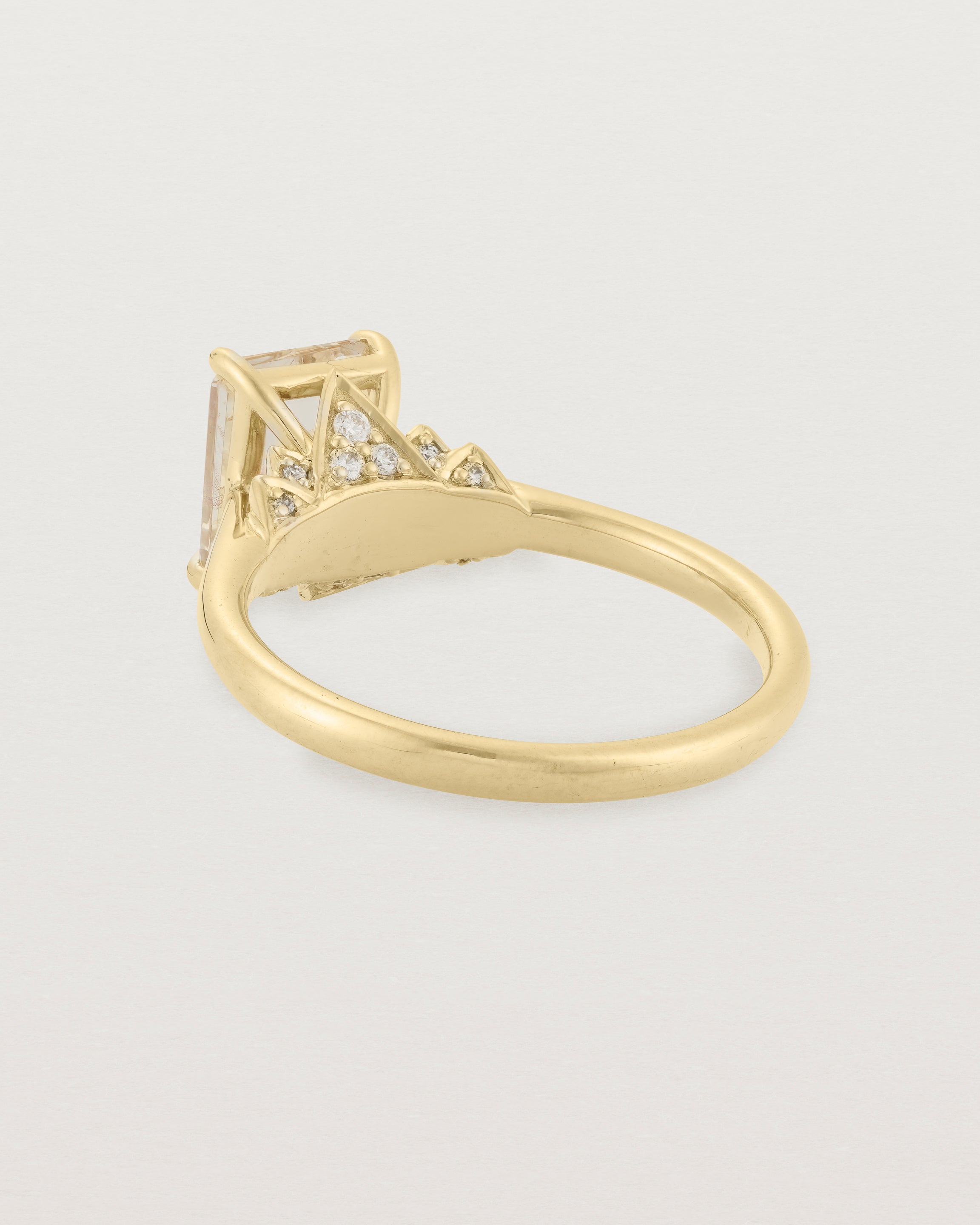 Back view of the Kalina Emerald Solitaire | Savannah Sunstone | Yellow Gold.
