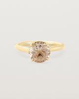 Front view of the Kalina Round Solitaire | Savannah Sunstone | Yellow Gold.
