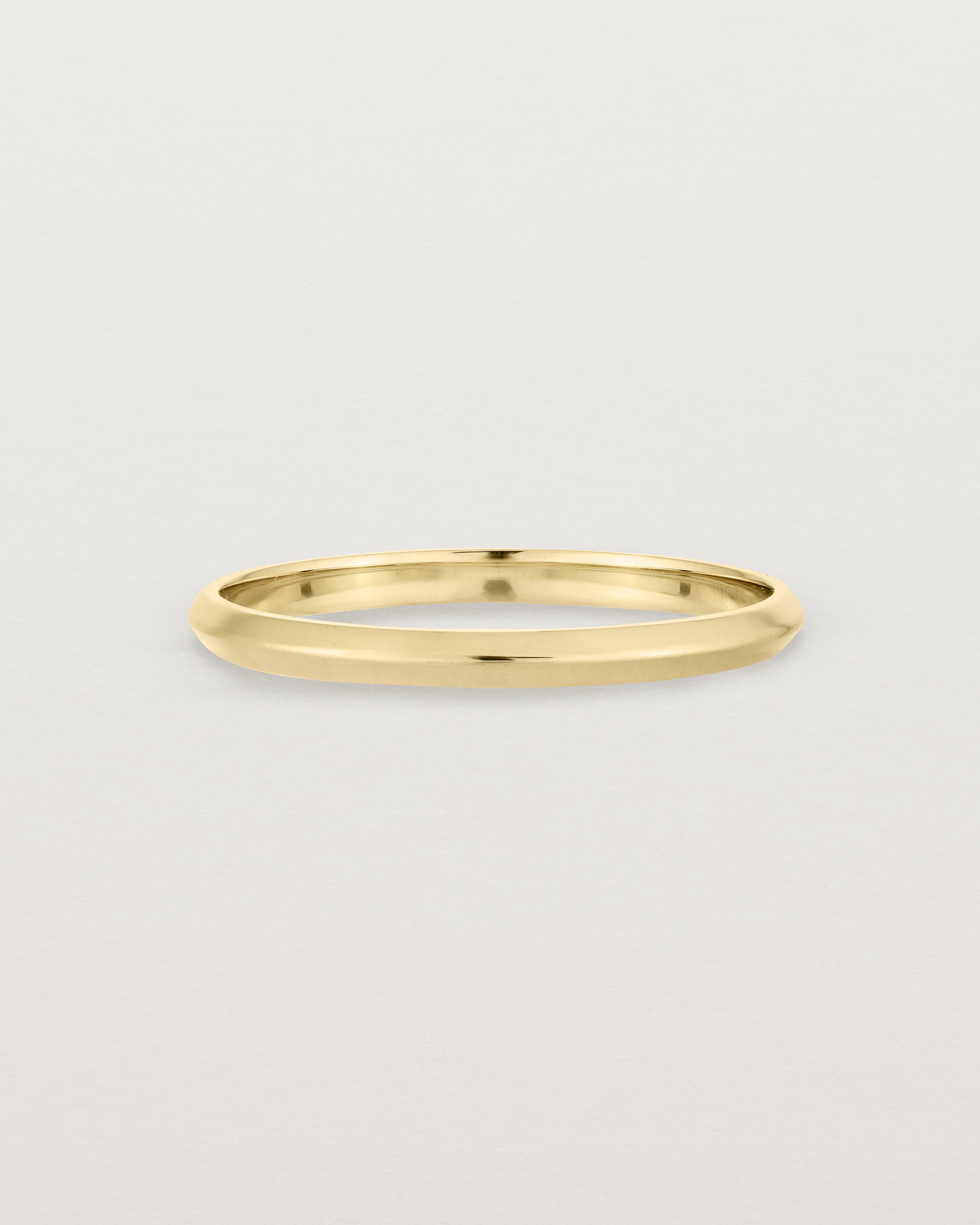Front view of the Knife Edge Wedding Ring | 2mm | Yellow Gold.