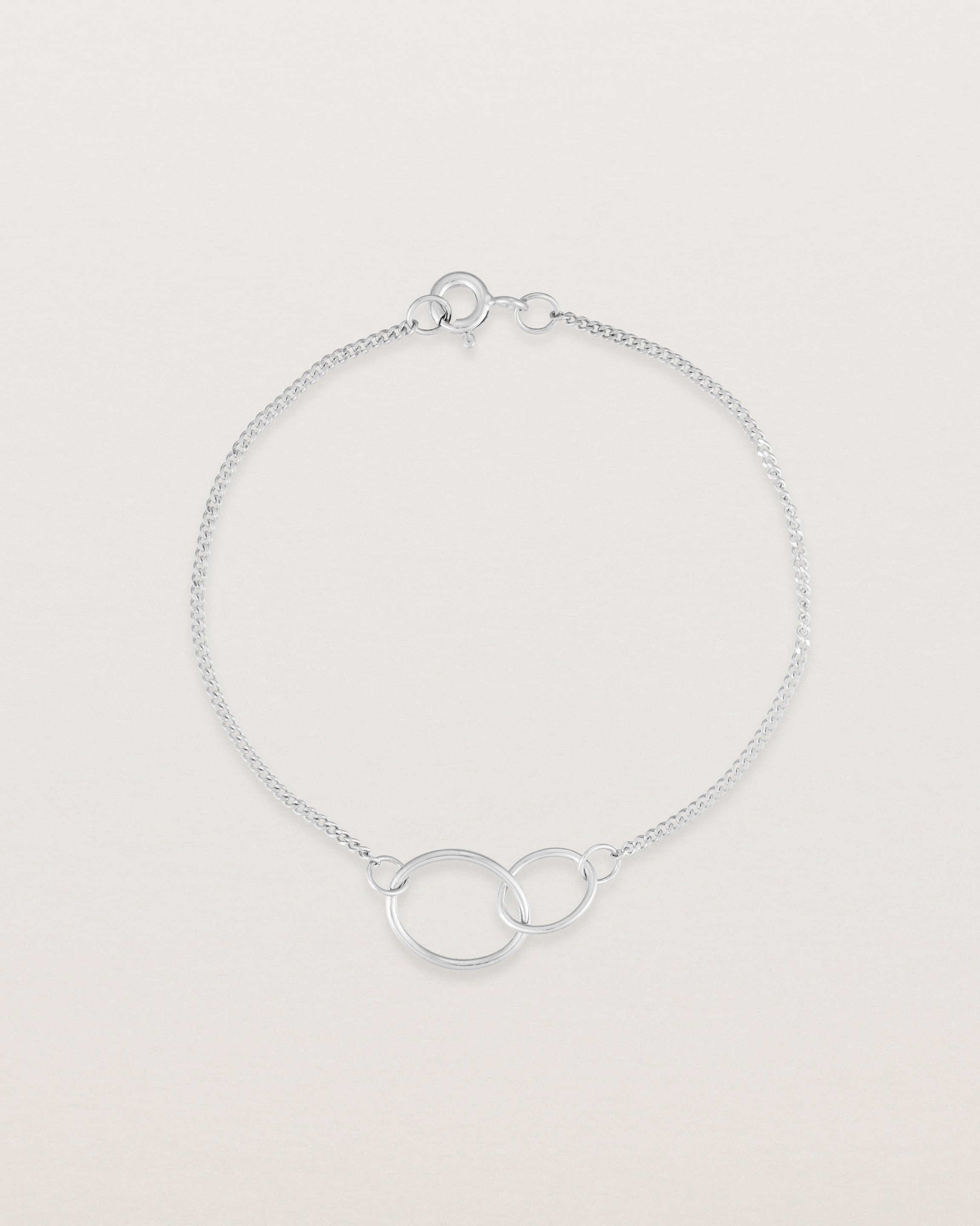 top view of the loop through oval bracelet in sterling silver