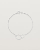 top view of the loop through oval bracelet in sterling silver