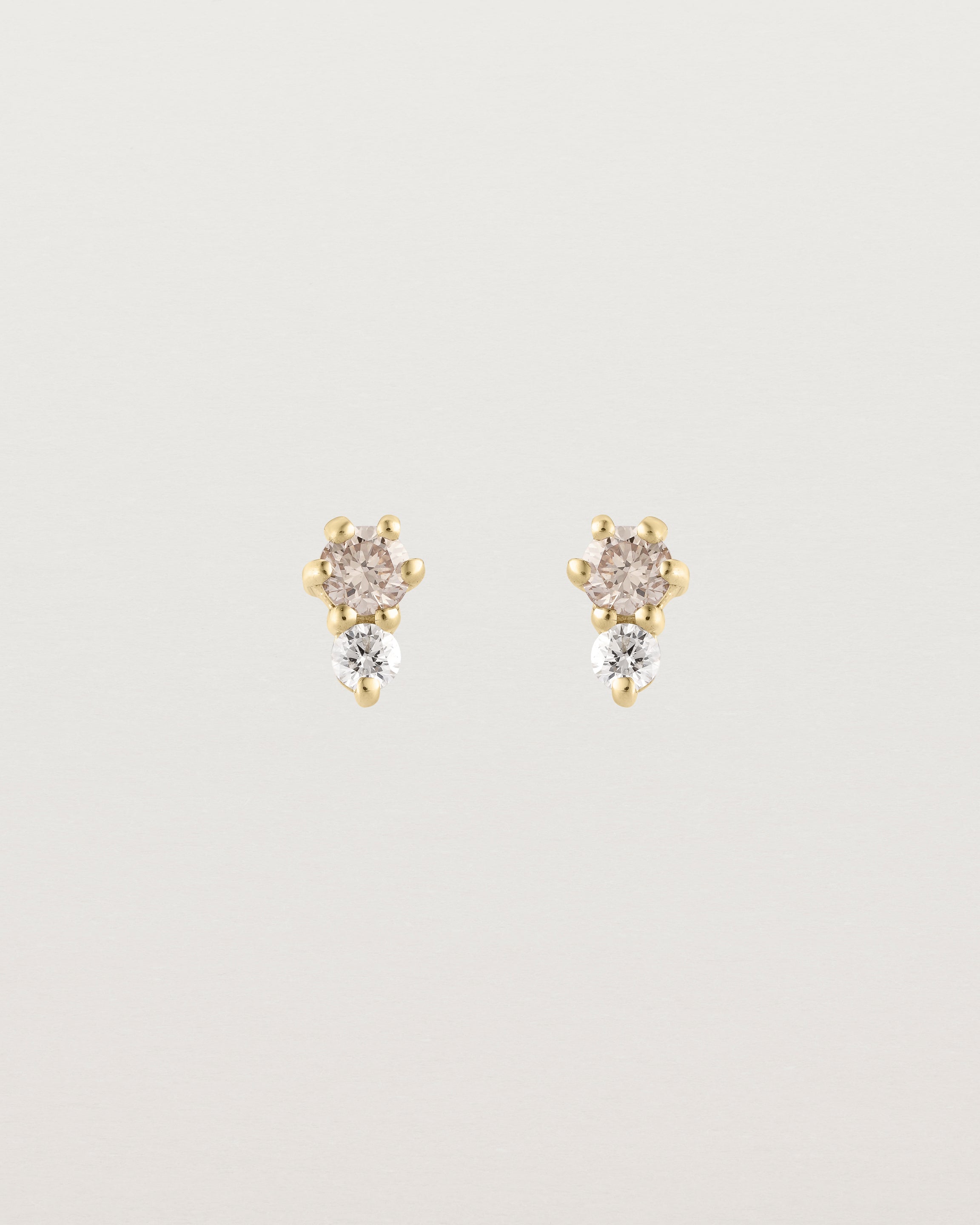 Lottie Studs | Champagne & White Diamonds