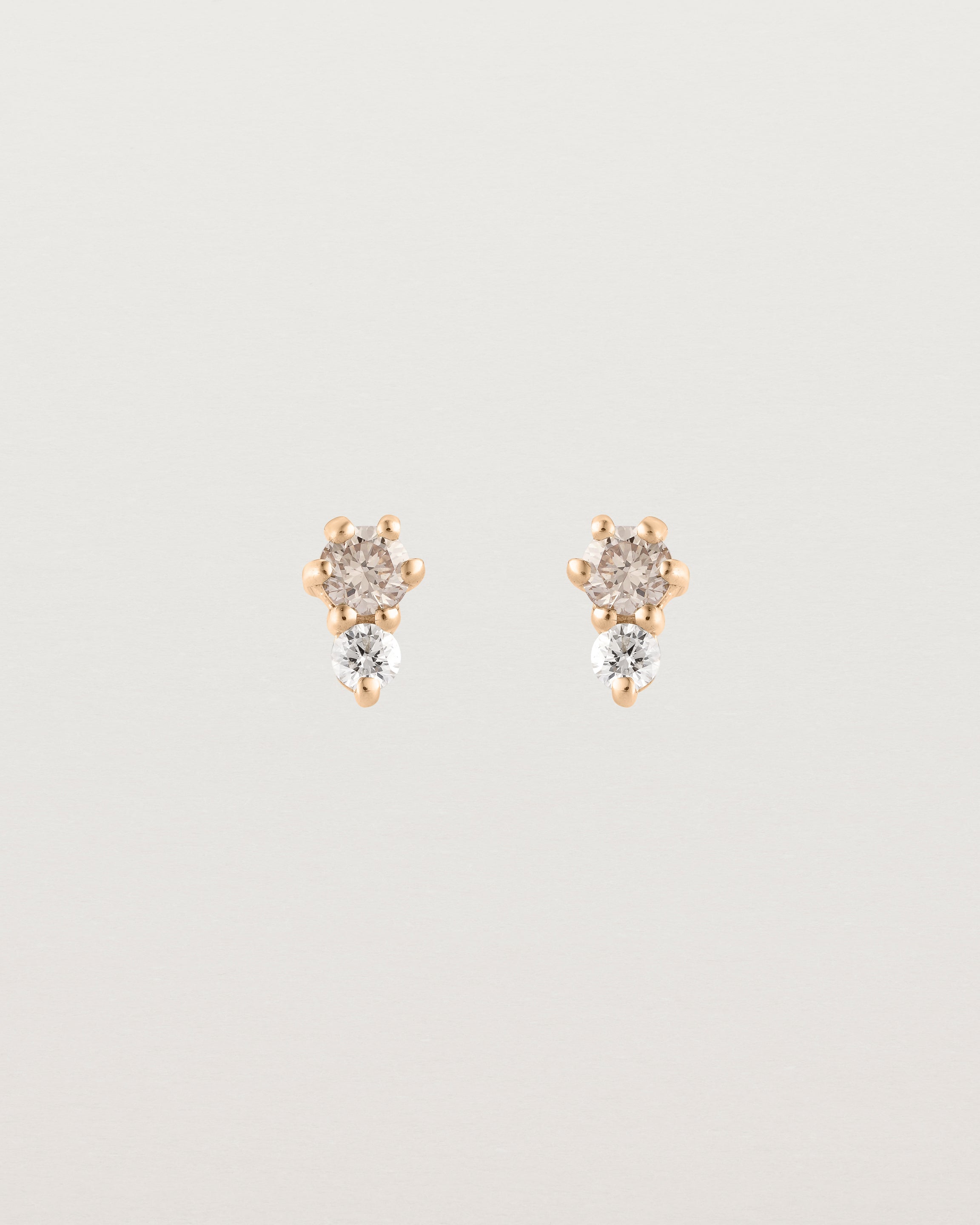Lottie Studs | Champagne & White Diamonds