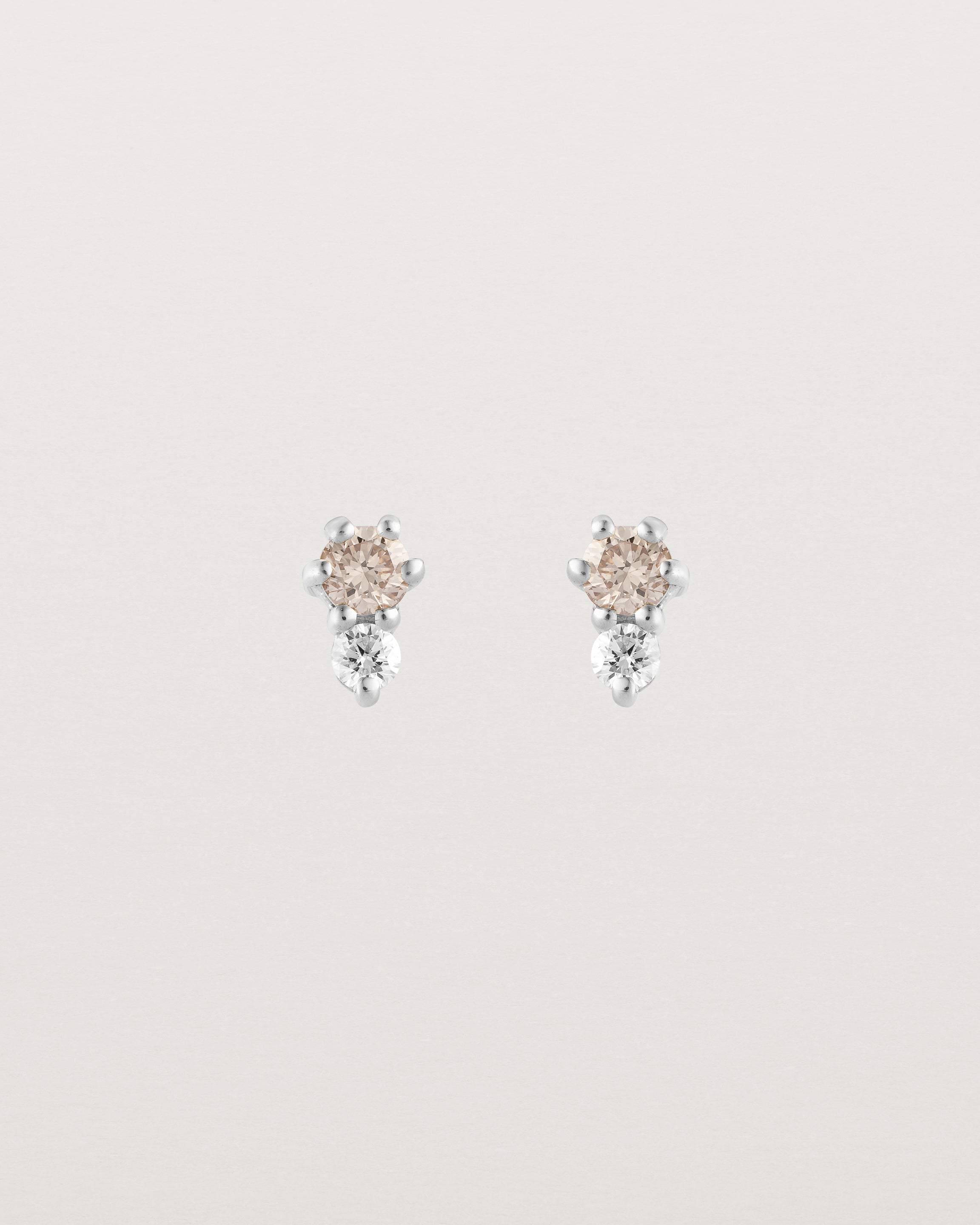 Lottie Studs | Champagne & White Diamonds