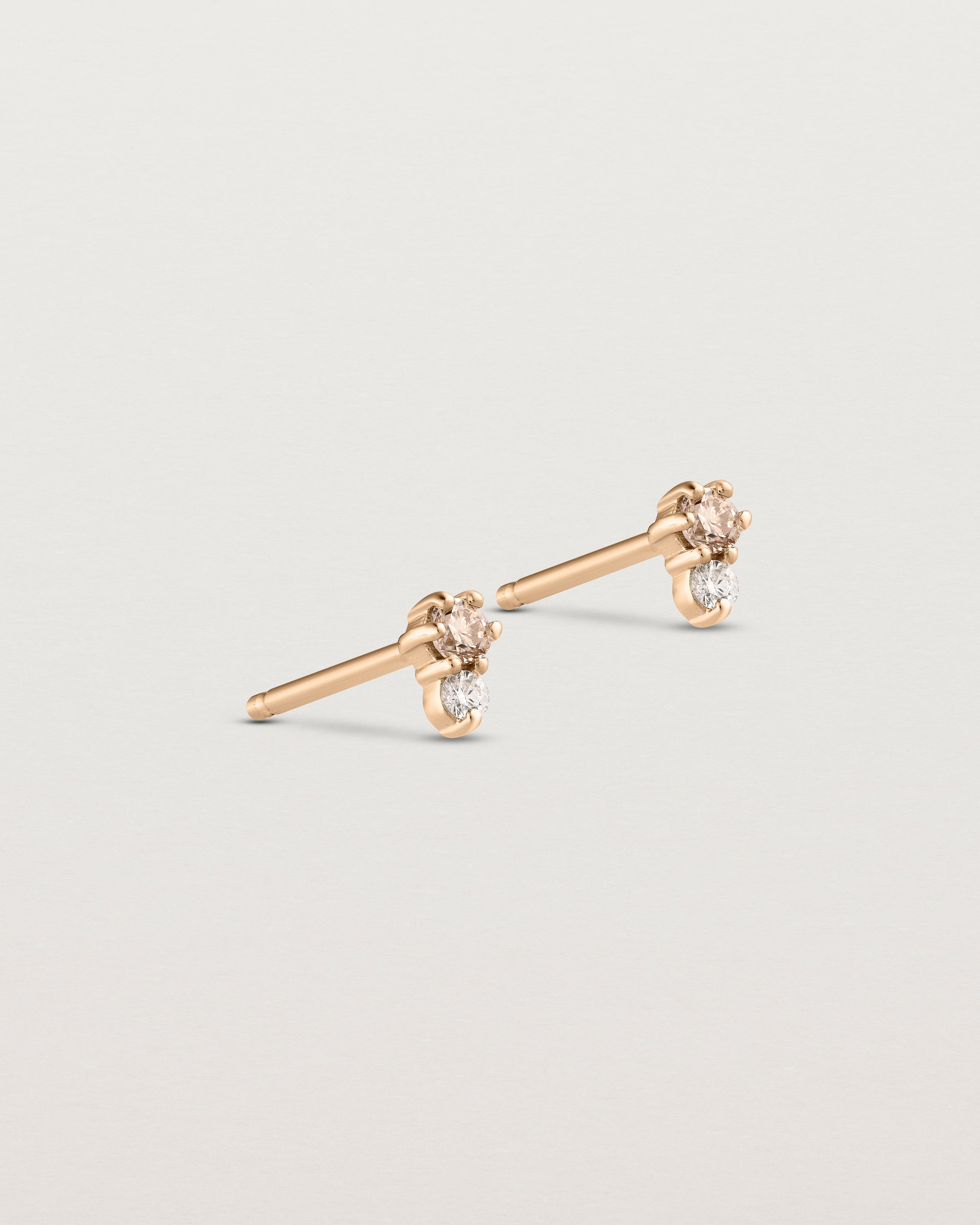 Lottie Studs | Champagne & White Diamonds