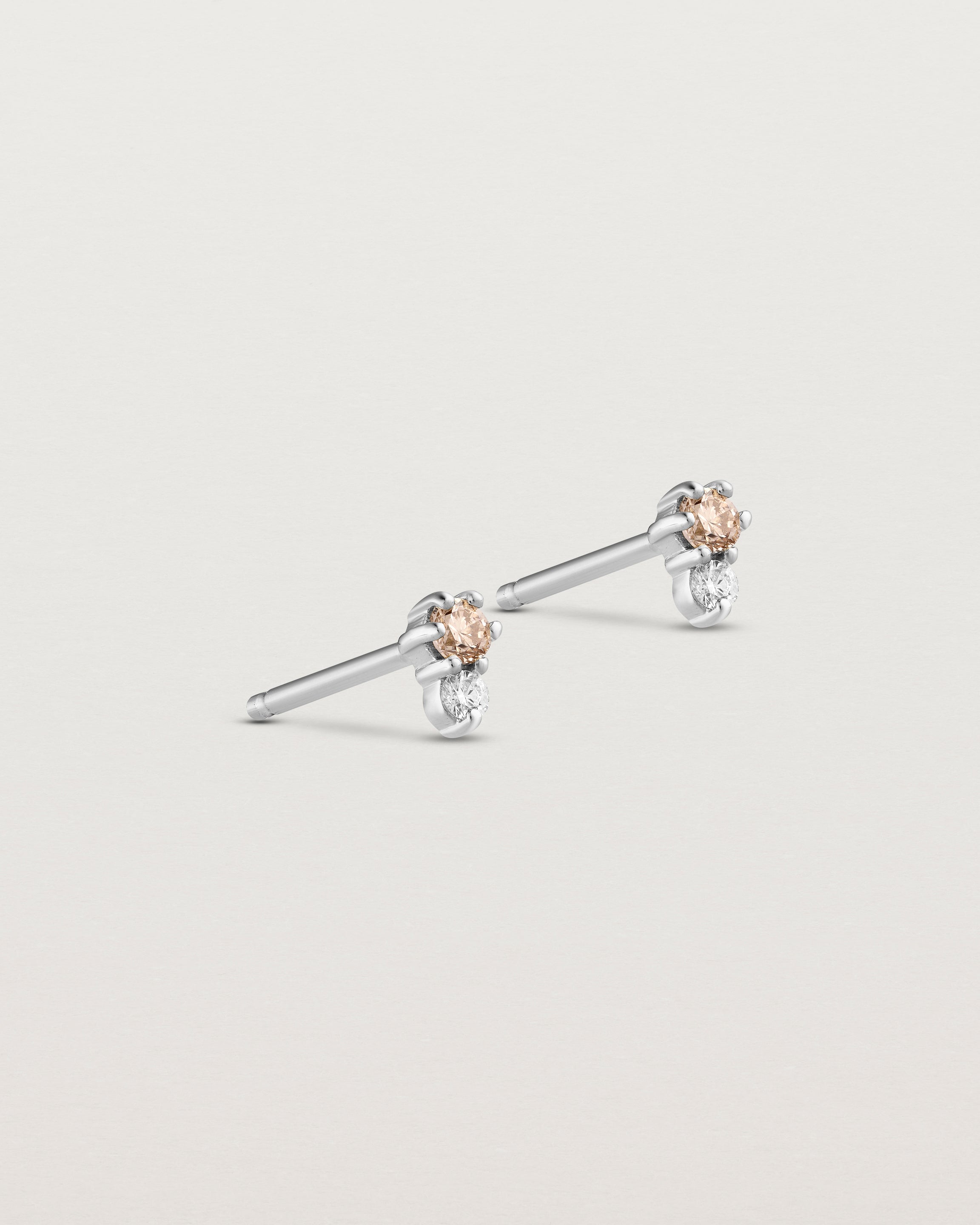 Lottie Studs | Champagne & White Diamonds