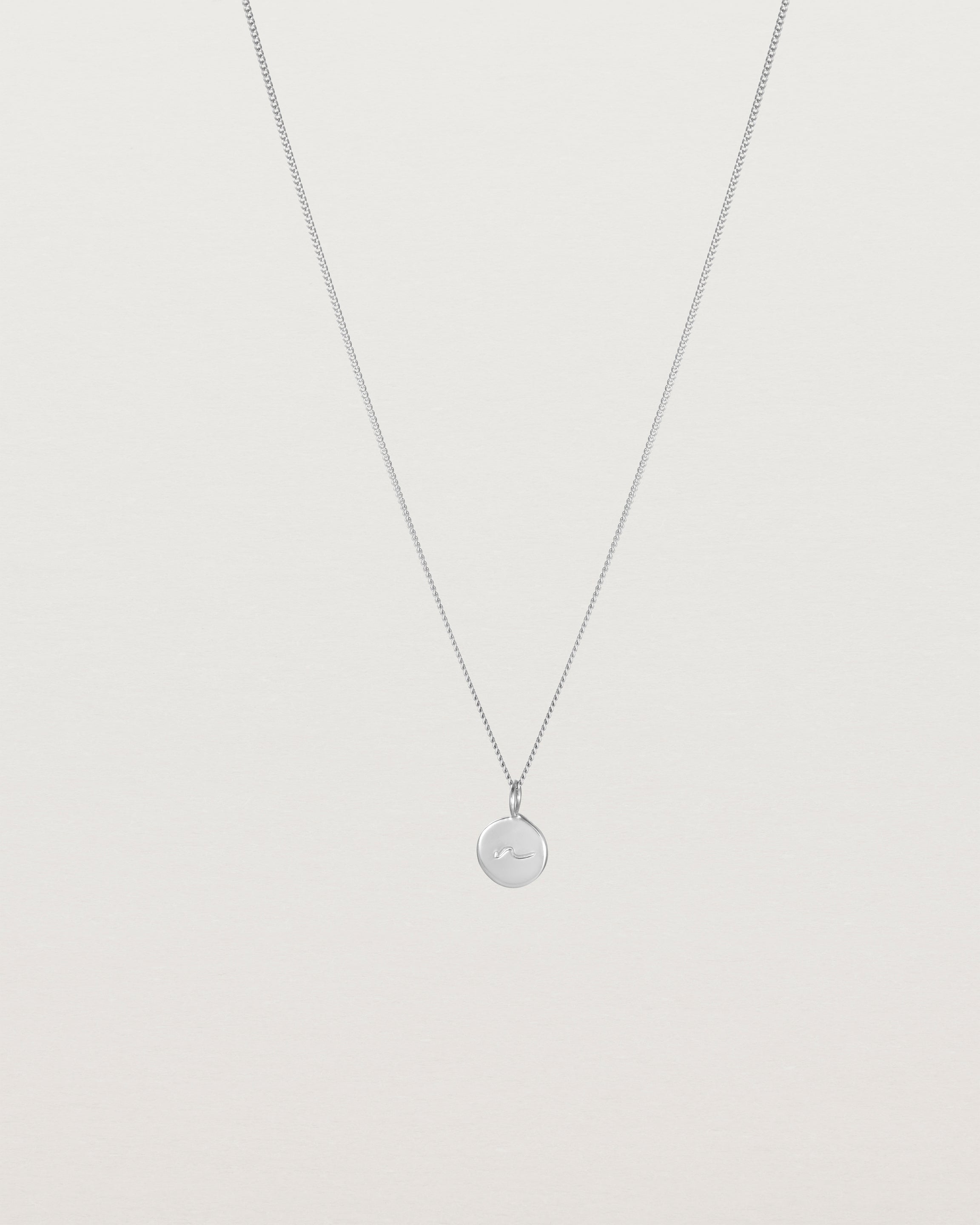 Front view of the Mae Necklace in sterling silver.