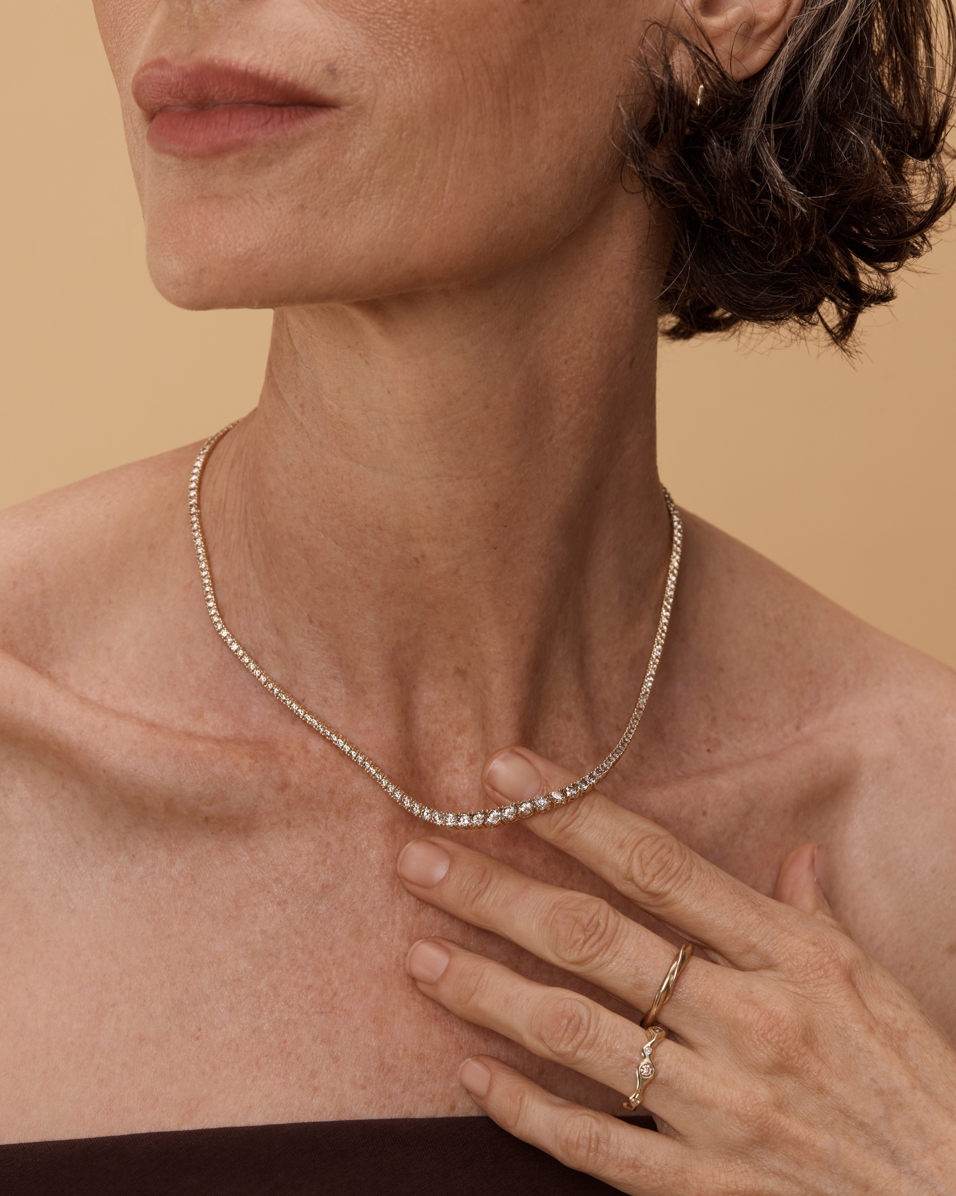 Jewelry 3mm Tennis Ice Tennis Necklace Accessorize Grey 14ct Gold