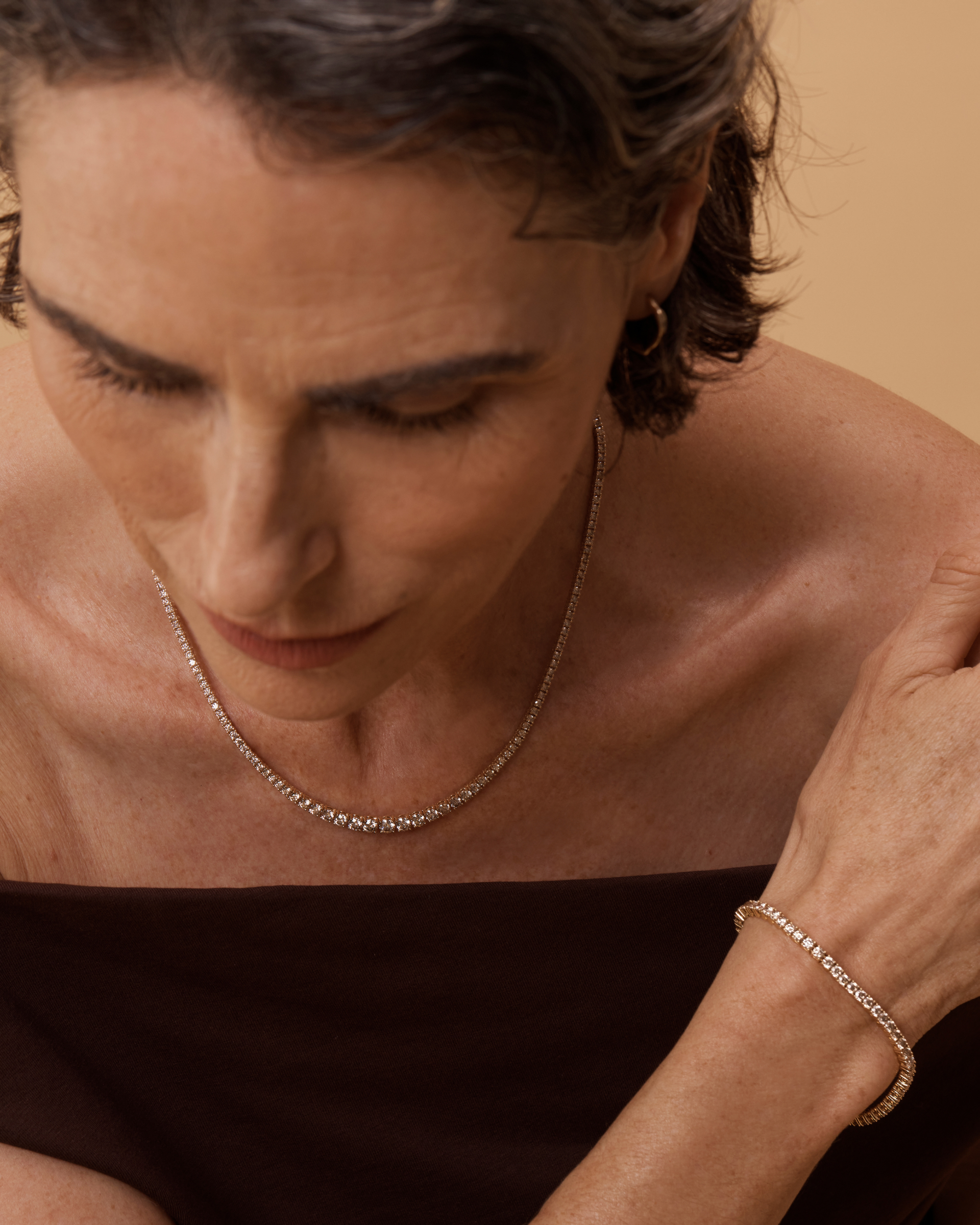 Leora Tennis Bracelet | Champagne Diamond