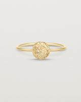 Front view of the Moon Ring in yellow gold.