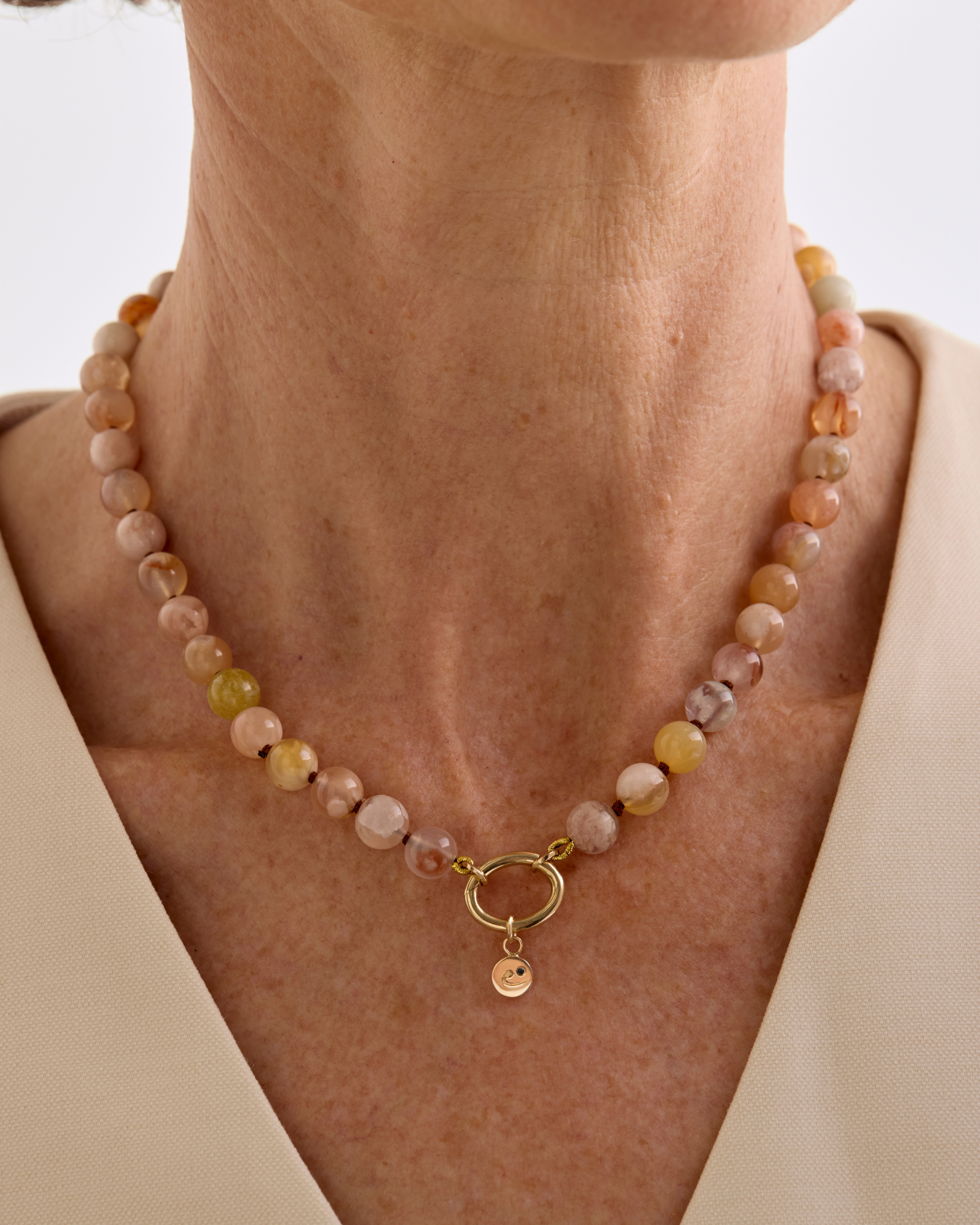 Sana Charm Necklace | Cherry Blossom Agate