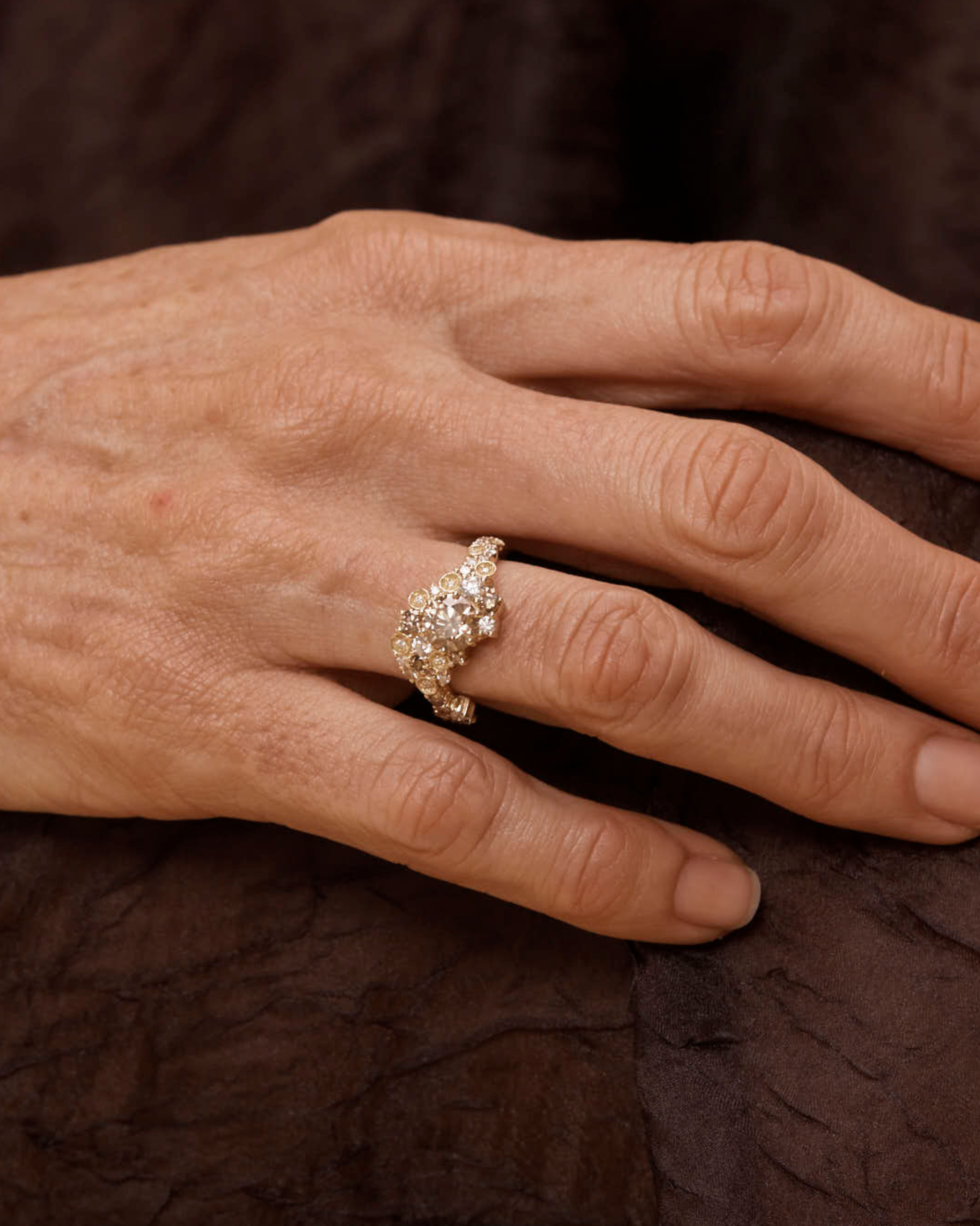 Alba Cluster Ring | Australian Champagne Diamond