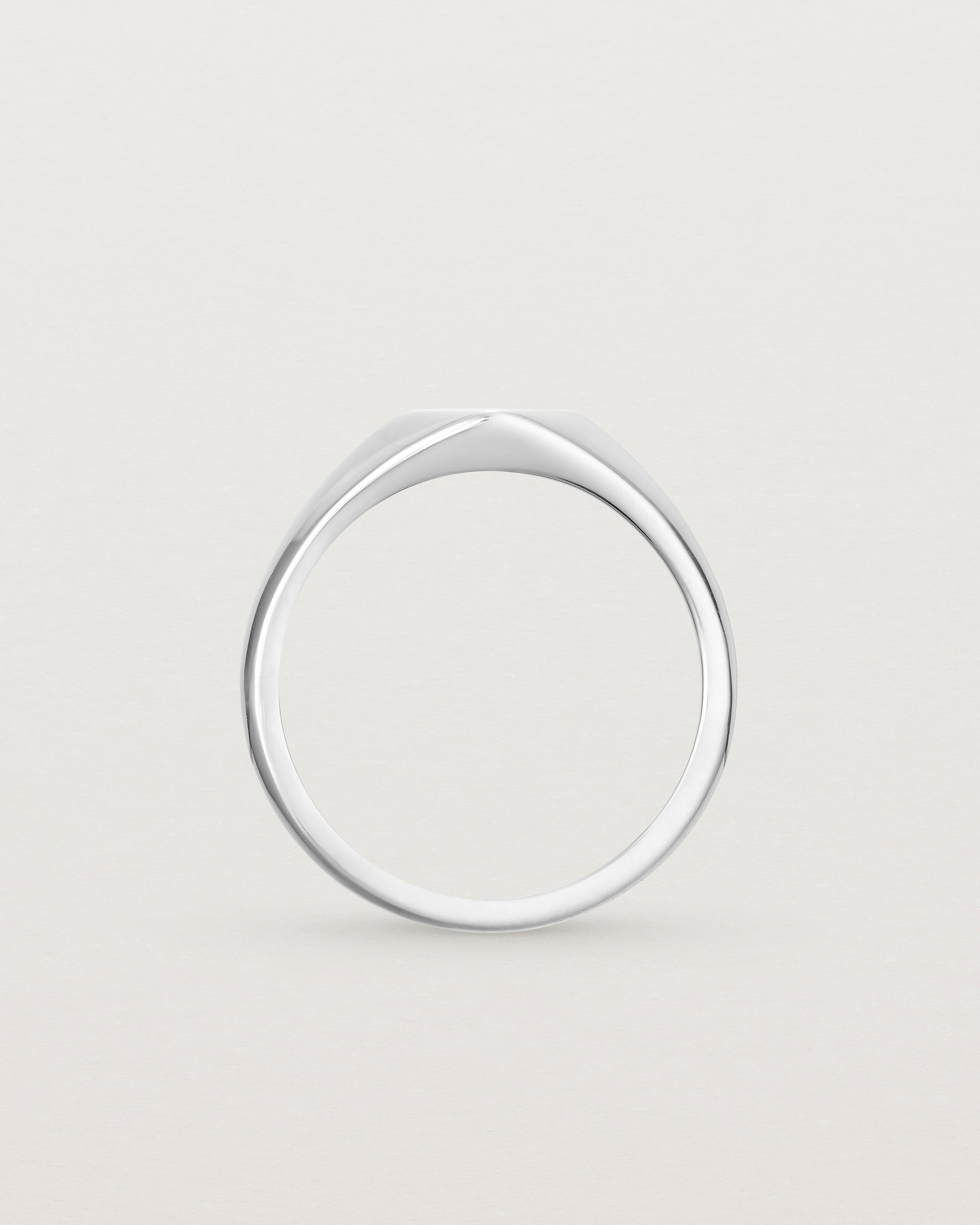 Standing view of the Front view of the Front view of the Front view of the Nuna Signet Ring | White Gold.